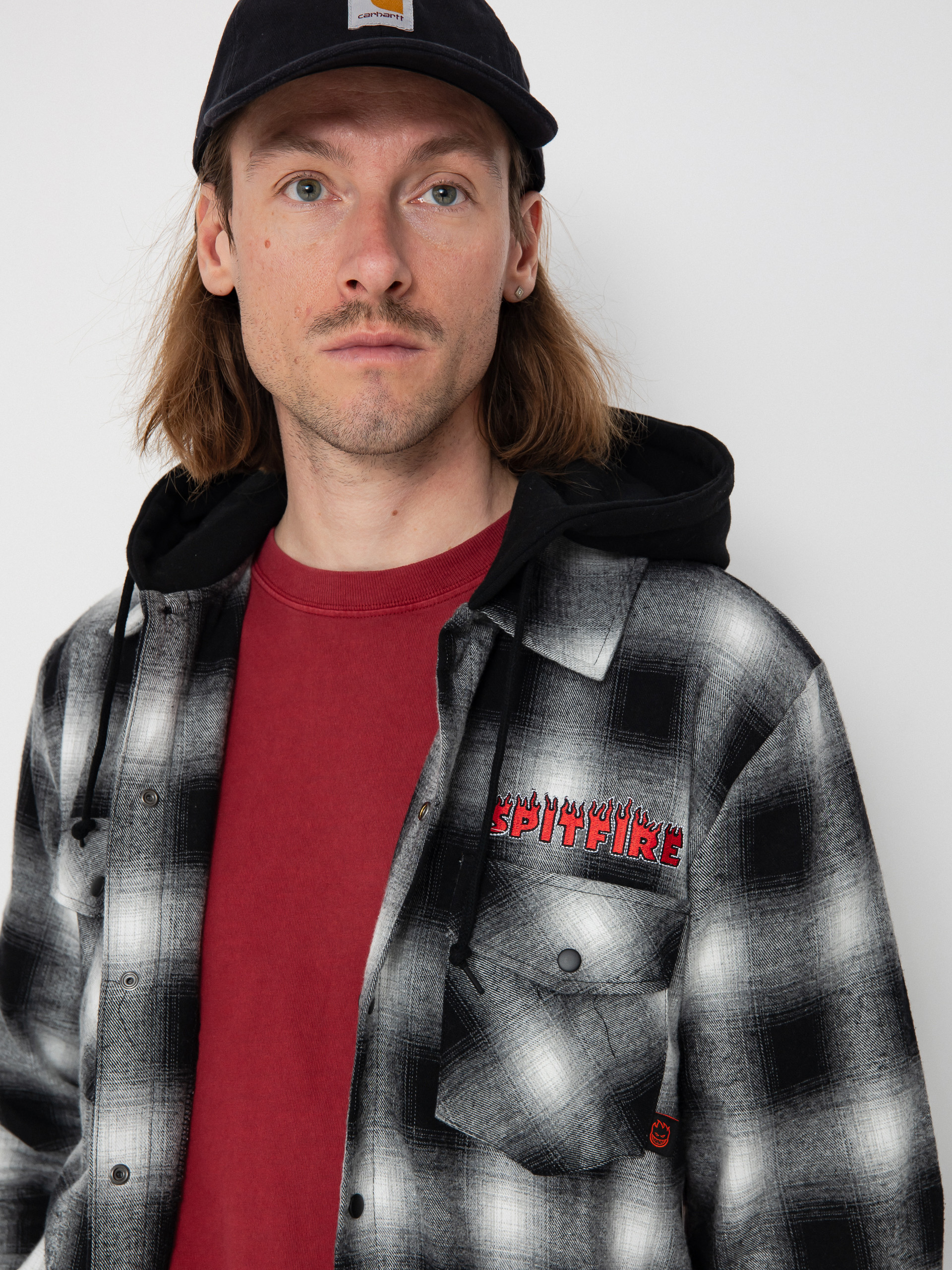 Сорочка Spitfire Demonseed Hooded Flannel (black/white/multi color embroideries)