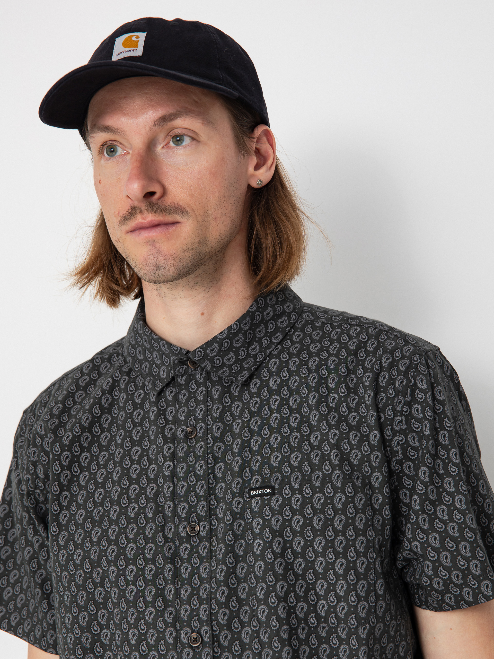 Сорочка Brixton Charter Print (washed black/paisley)
