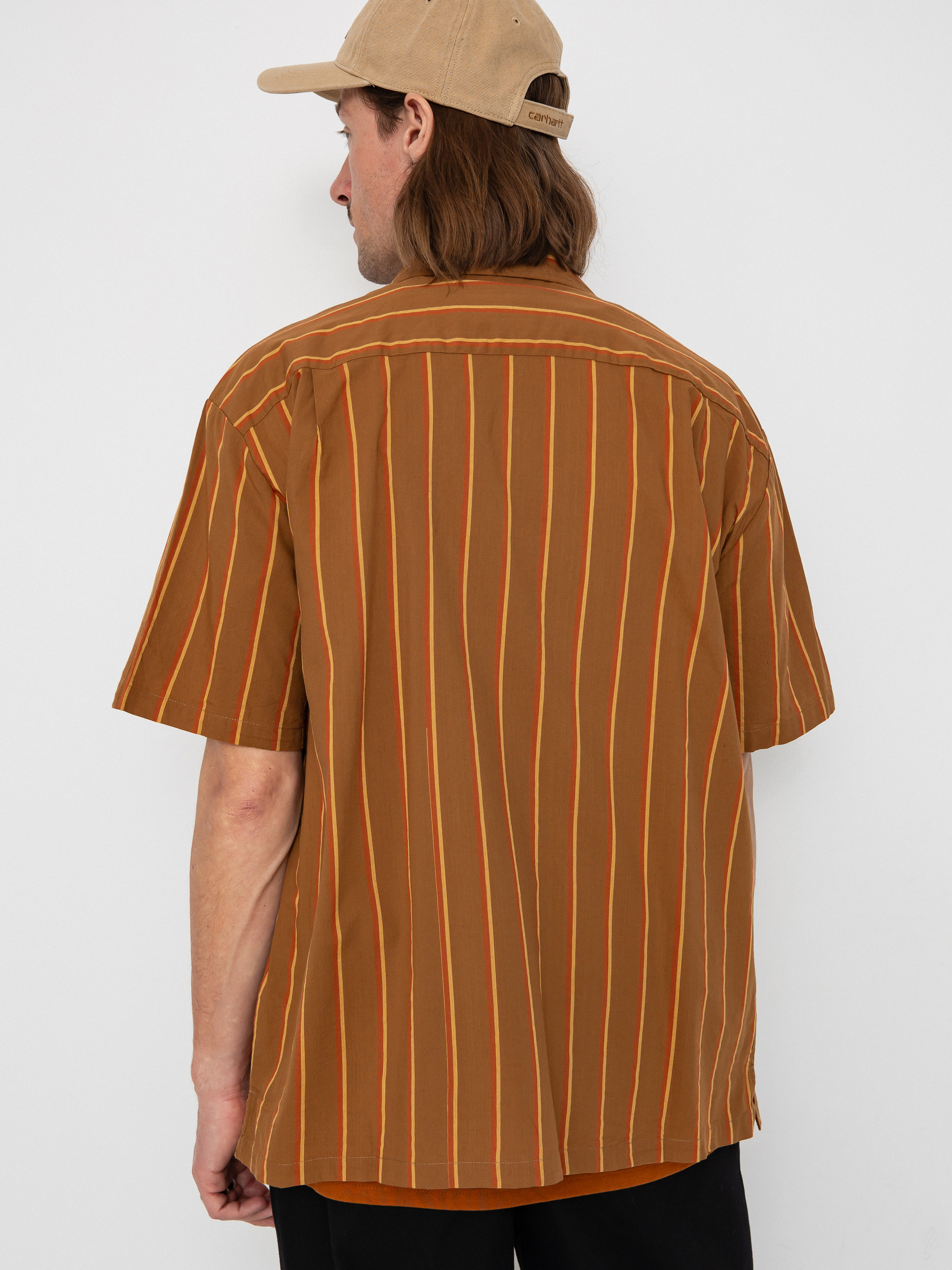 Сорочка Brixton Cru Stripe (washed copper/burnt red/sunset)