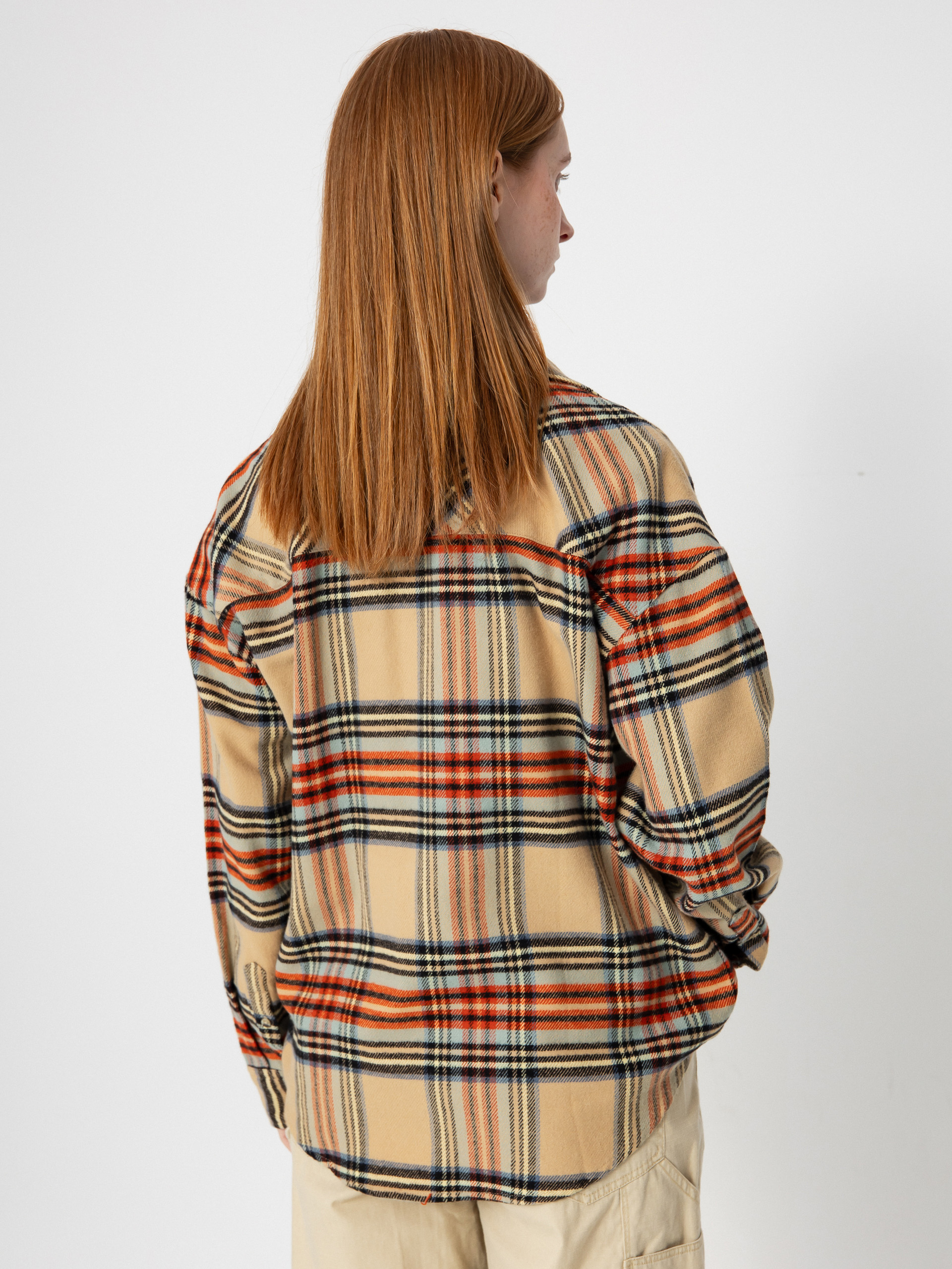 Сорочка Brixton Bowery Classic Flannel Wmn (sand/burnt brick/black plaid)