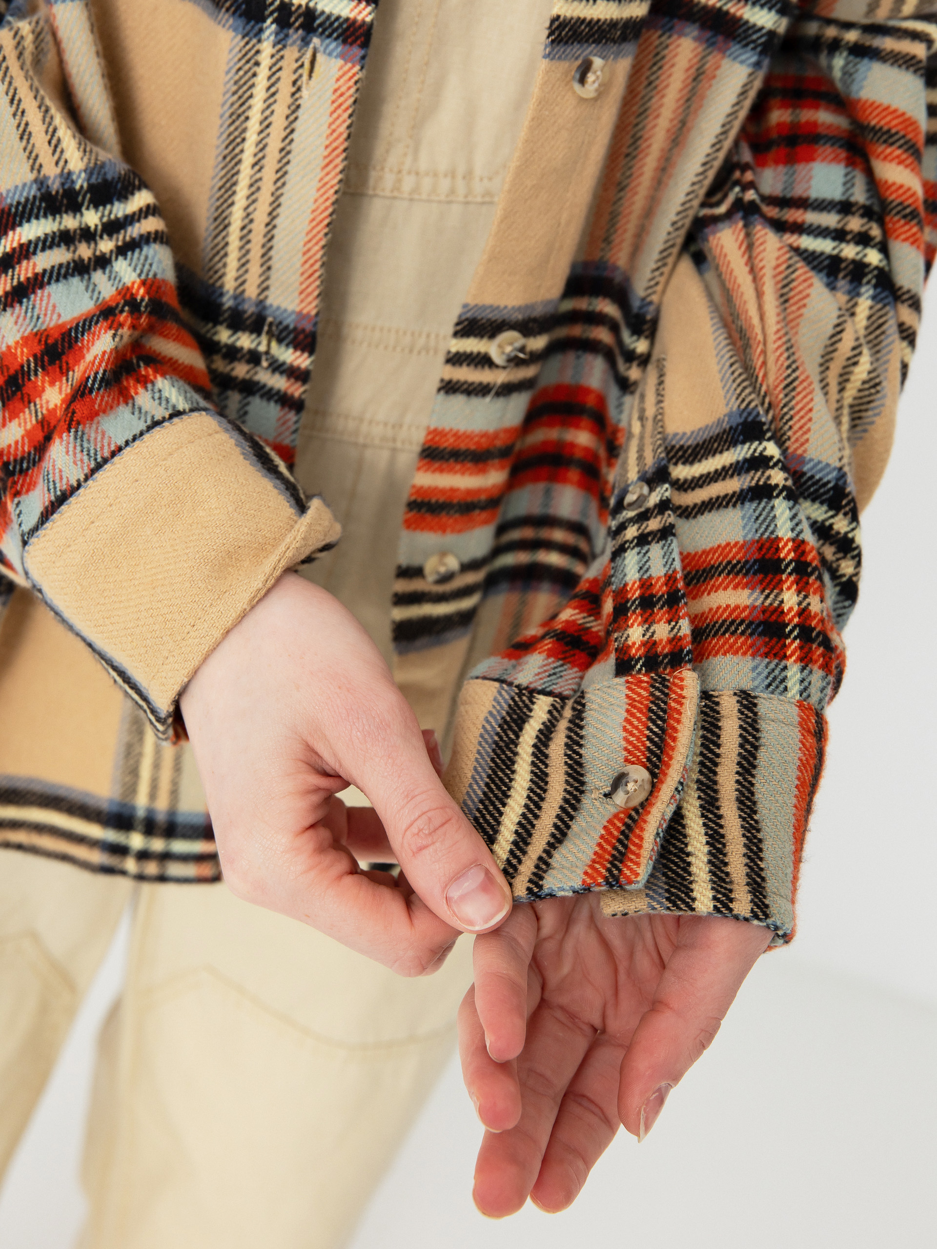 Сорочка Brixton Bowery Classic Flannel Wmn (sand/burnt brick/black plaid)