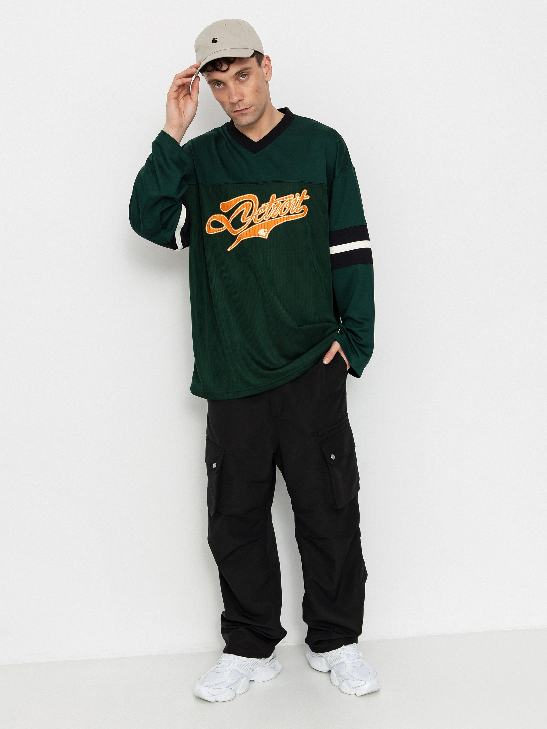 Лонгслів Carhartt WIP Detroit Mesh (conifer/black/wax)