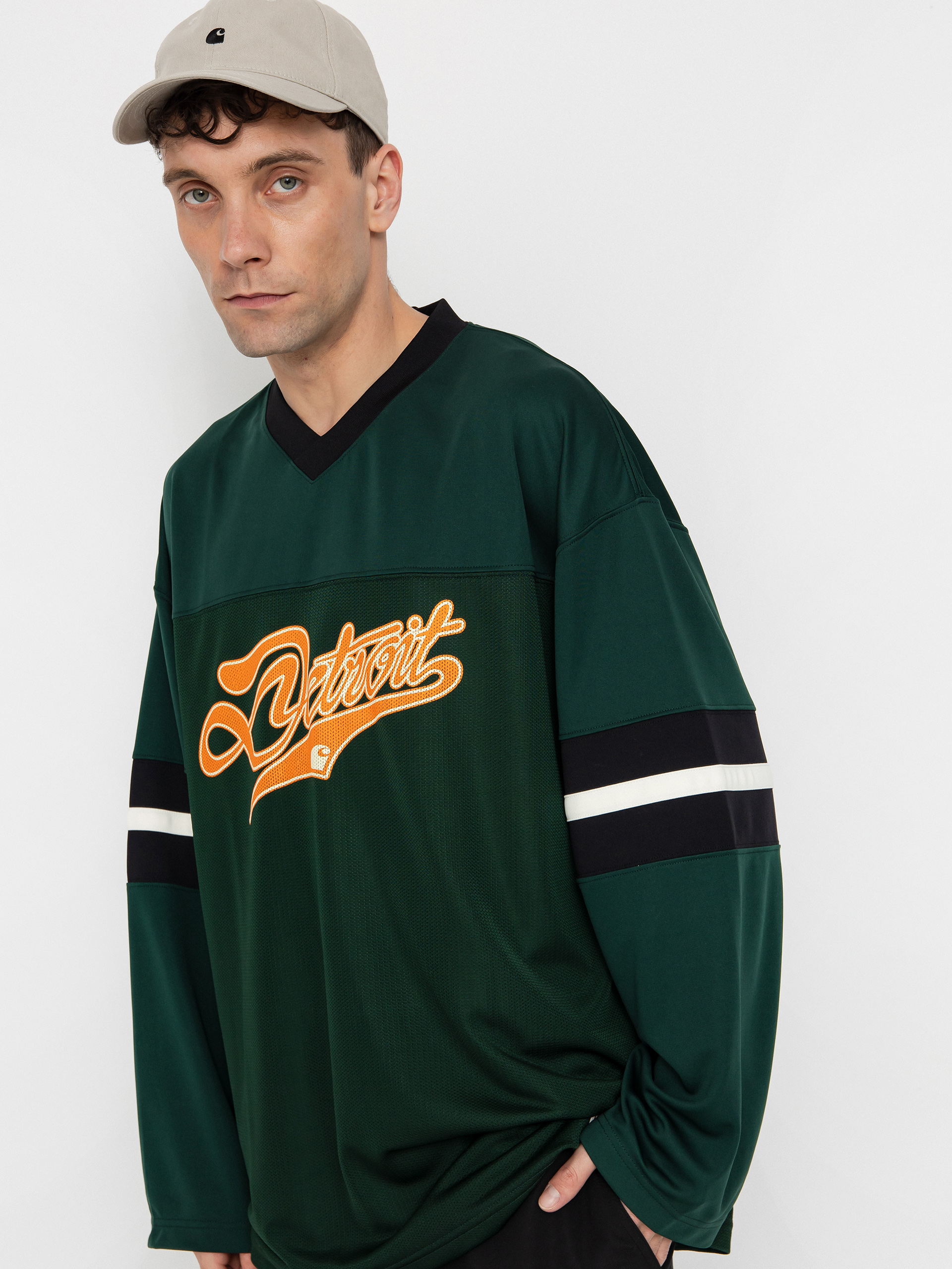 Лонгслів Carhartt WIP Detroit Mesh (conifer/black/wax)