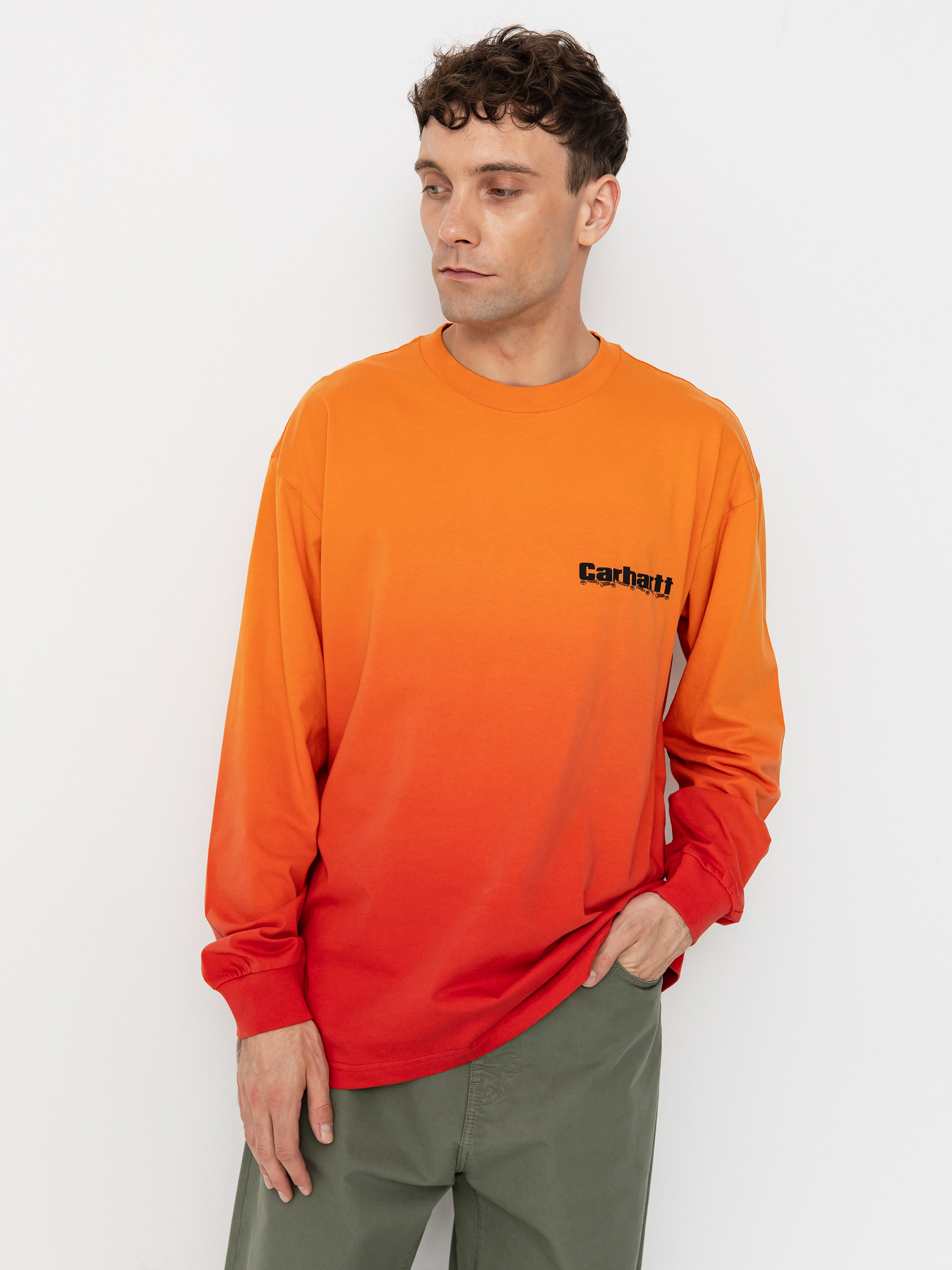 Лонгслів Carhartt WIP Light Work (pumpkin/cherry)