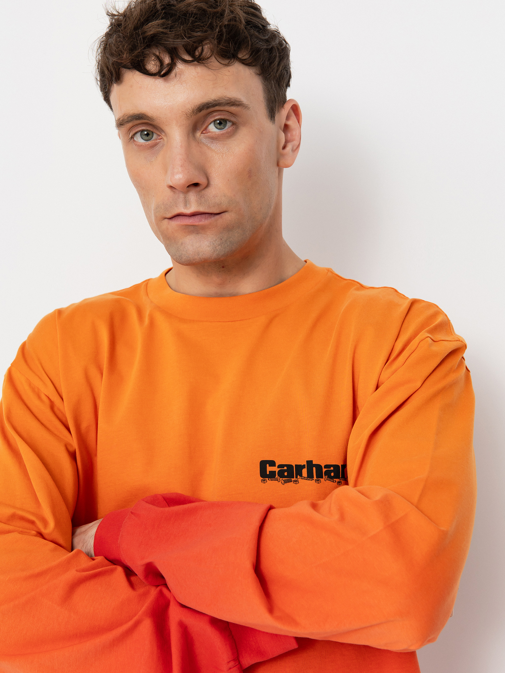 Лонгслів Carhartt WIP Light Work (pumpkin/cherry)