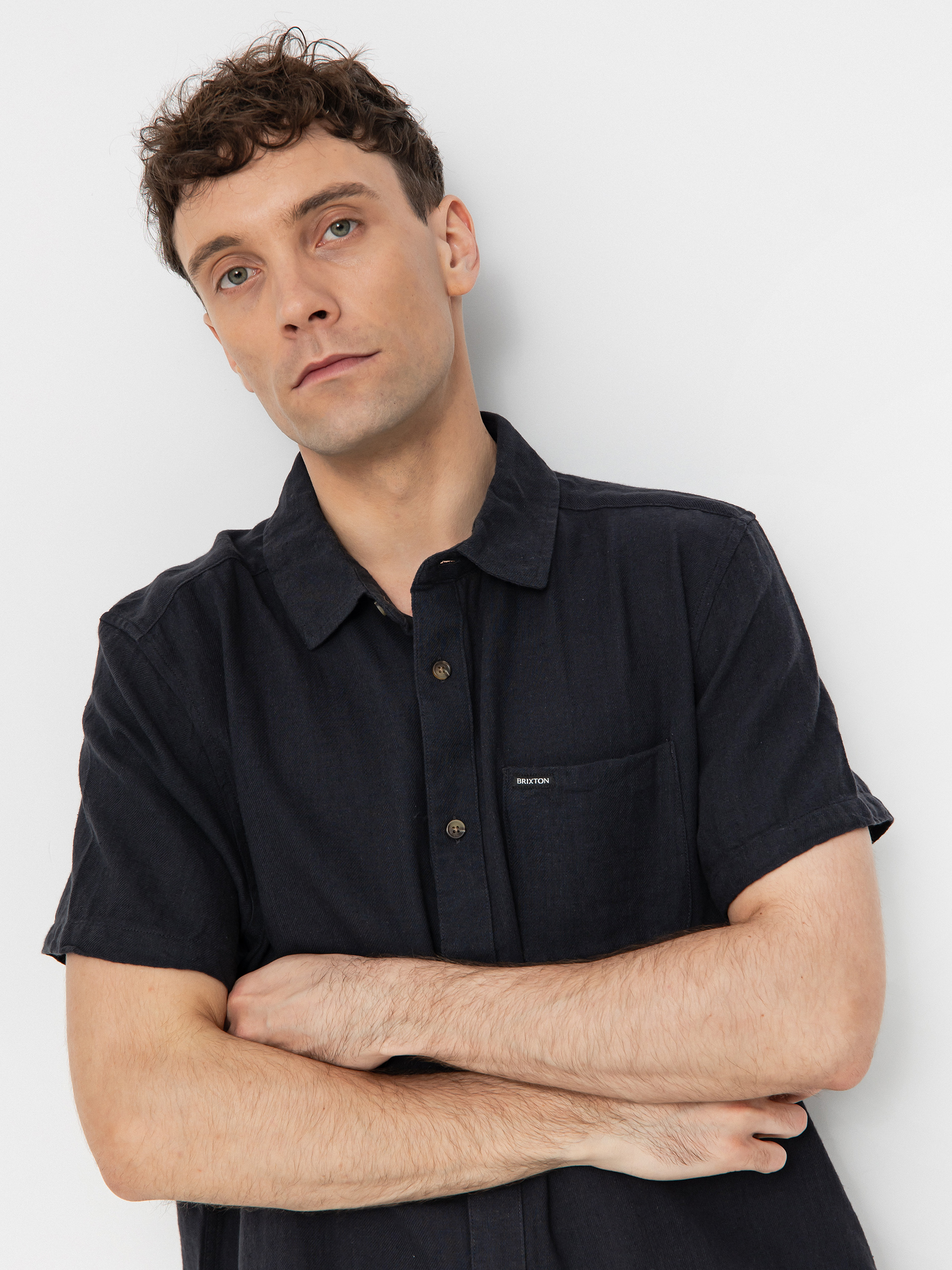 Сорочка Brixton Charter Org Cttn (washed black)