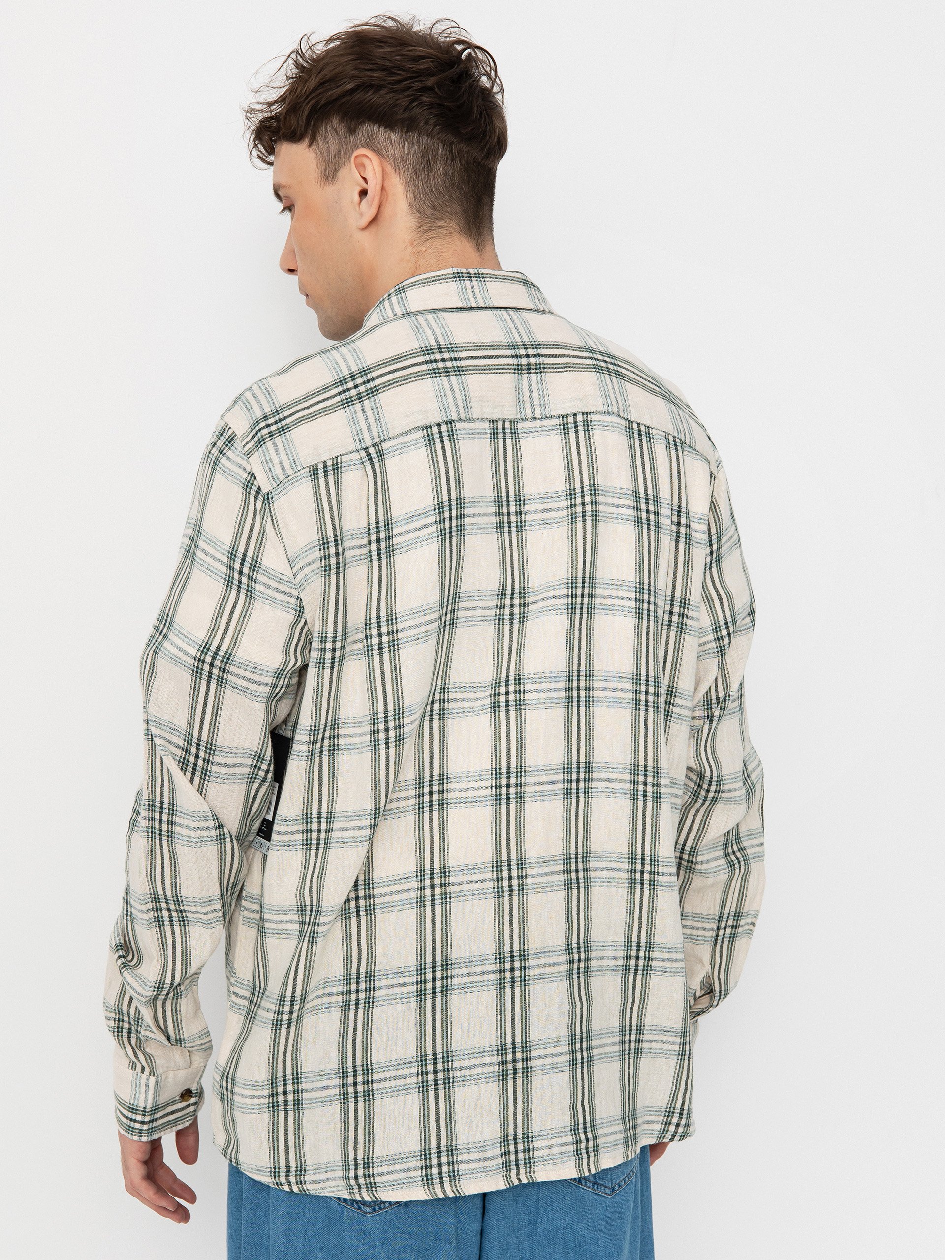 Сорочка Brixton Charter Linen Blend Ls (off white/ivy green plaid)