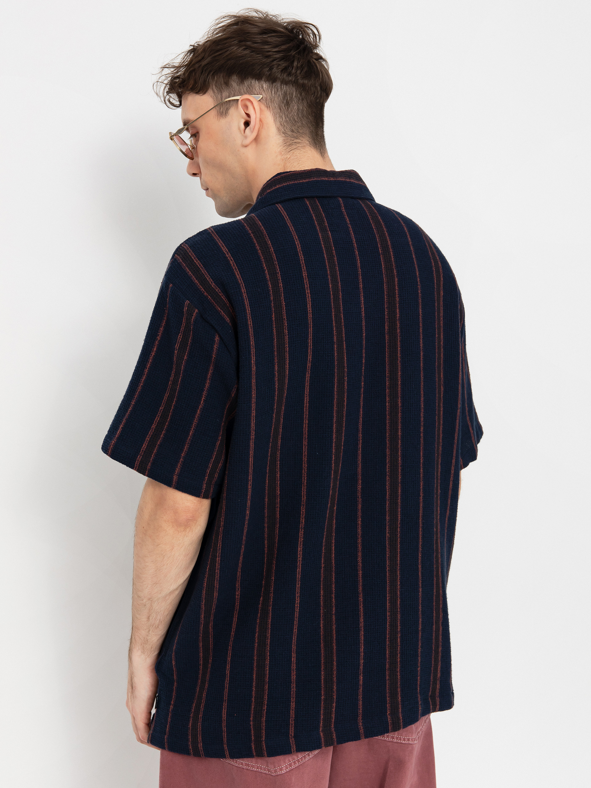 Сорочка Brixton Bunker Waffle Stripe (washed navy stripe)