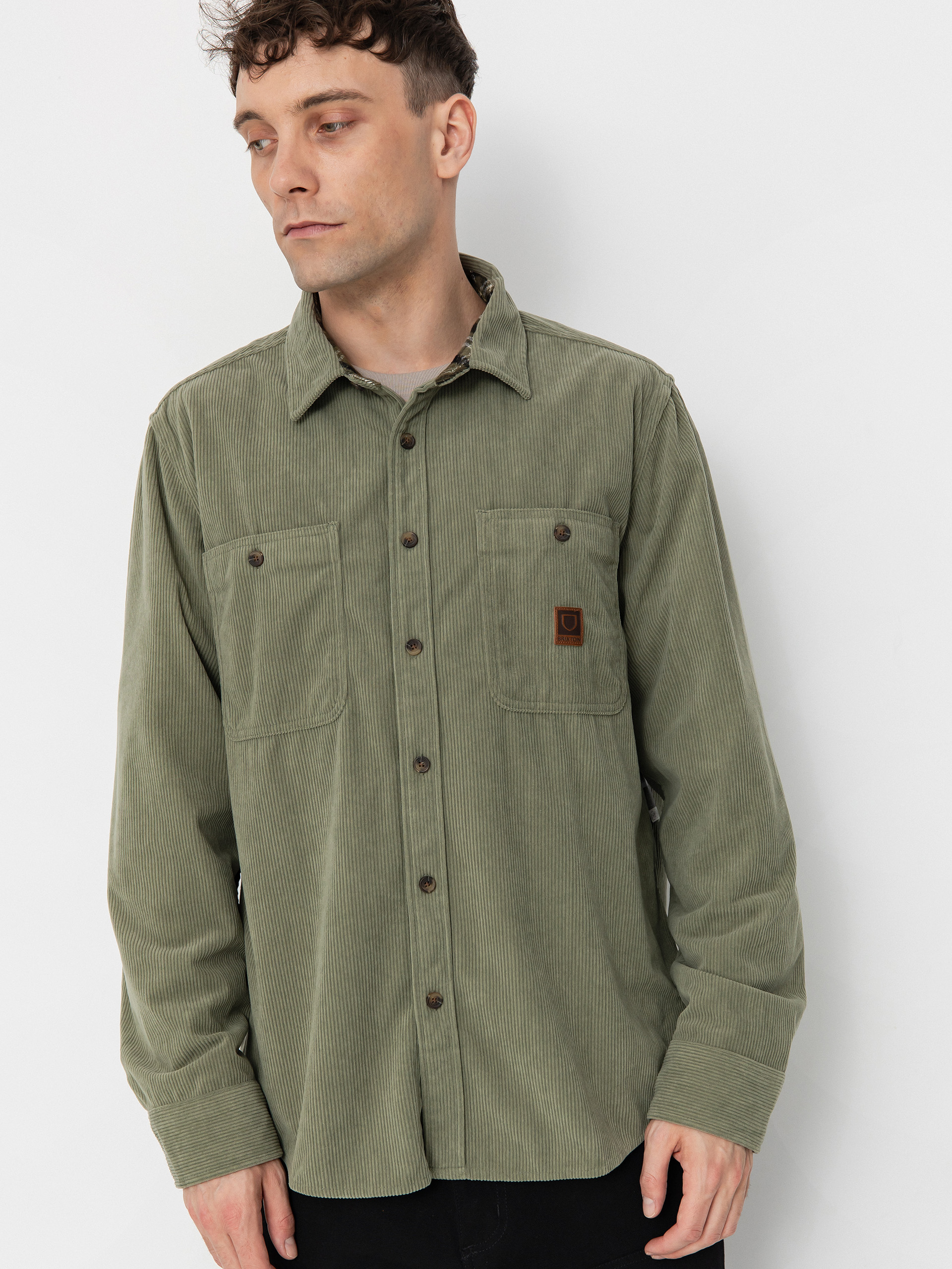 Сорочка Brixton The Field Corduroy Overshirt (military olive)