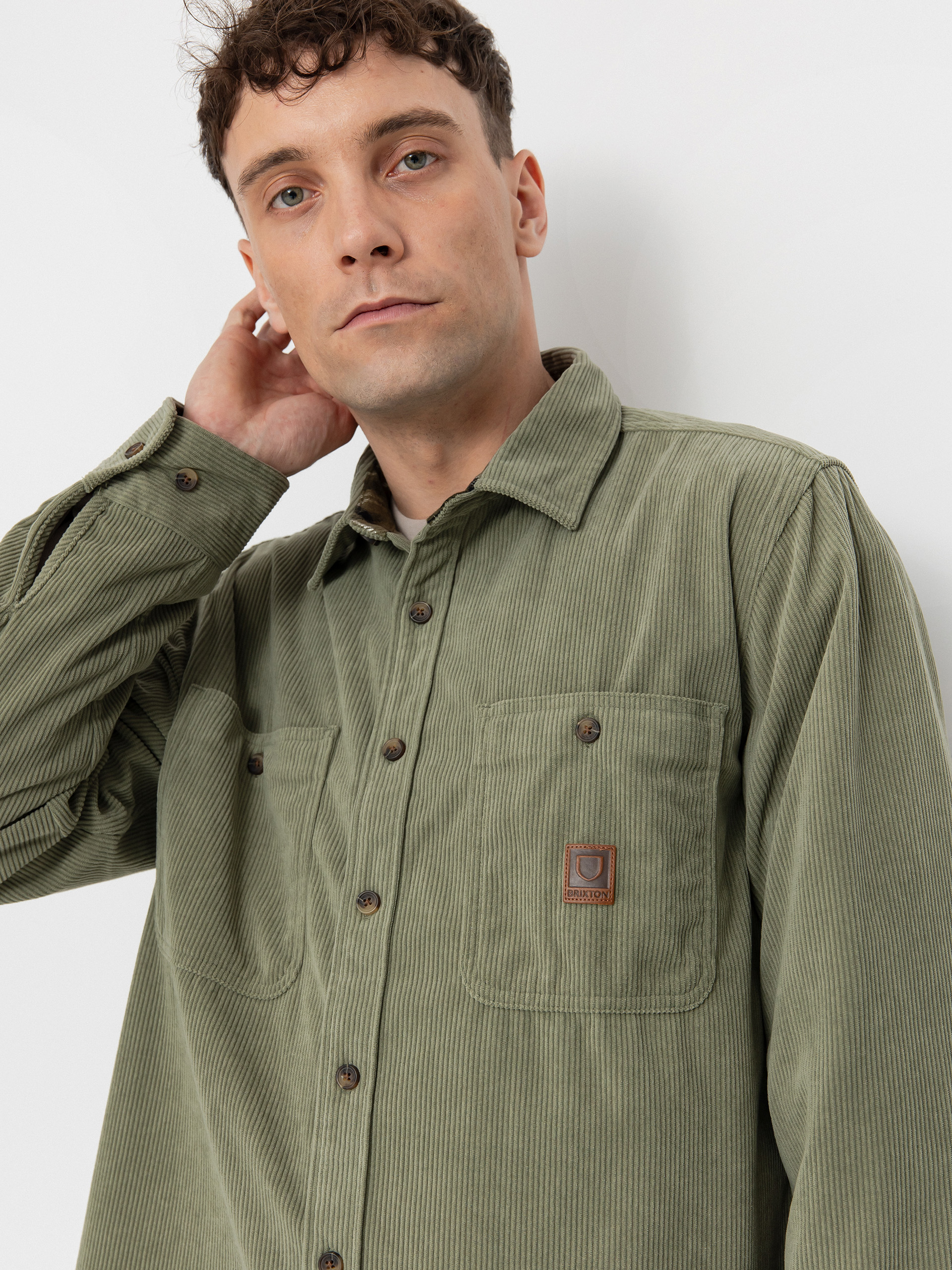 Сорочка Brixton The Field Corduroy Overshirt (military olive)