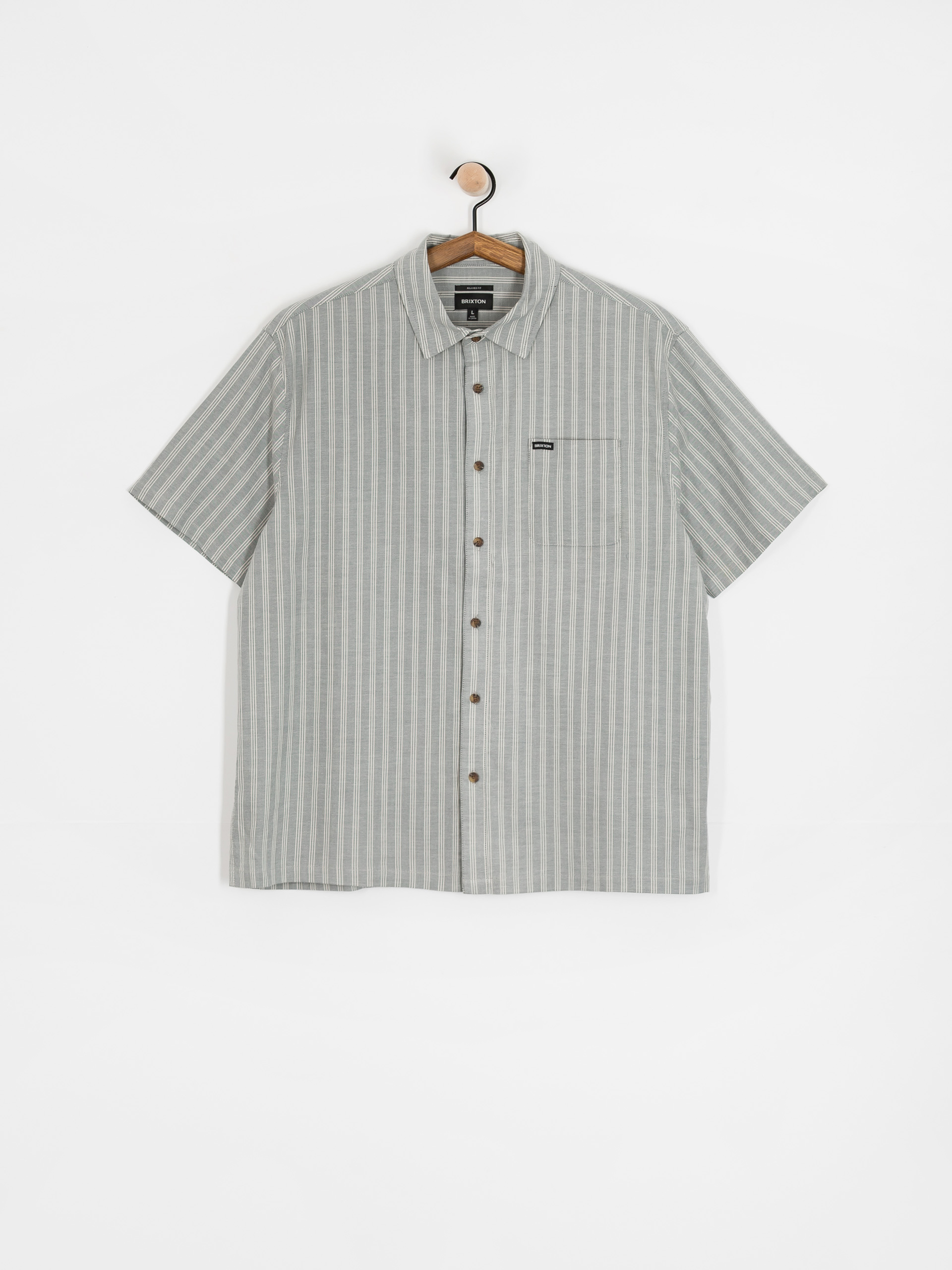 Сорочка Brixton Cru Oxford Stripe (basalt blue/whitcap stripe)