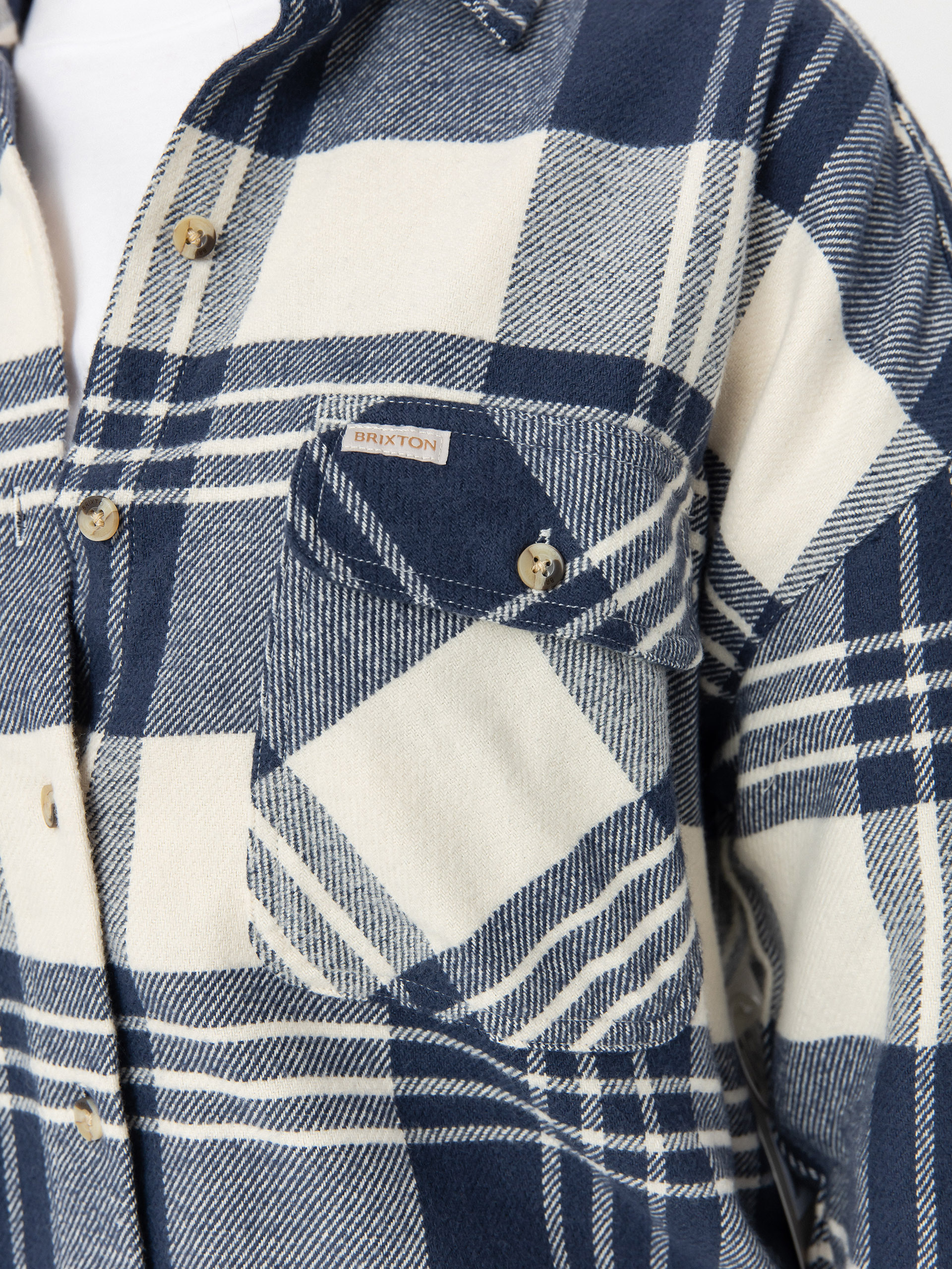 Сорочка Brixton Bowery Classic Flannel Wmn (azure blue/whitecap plaid)