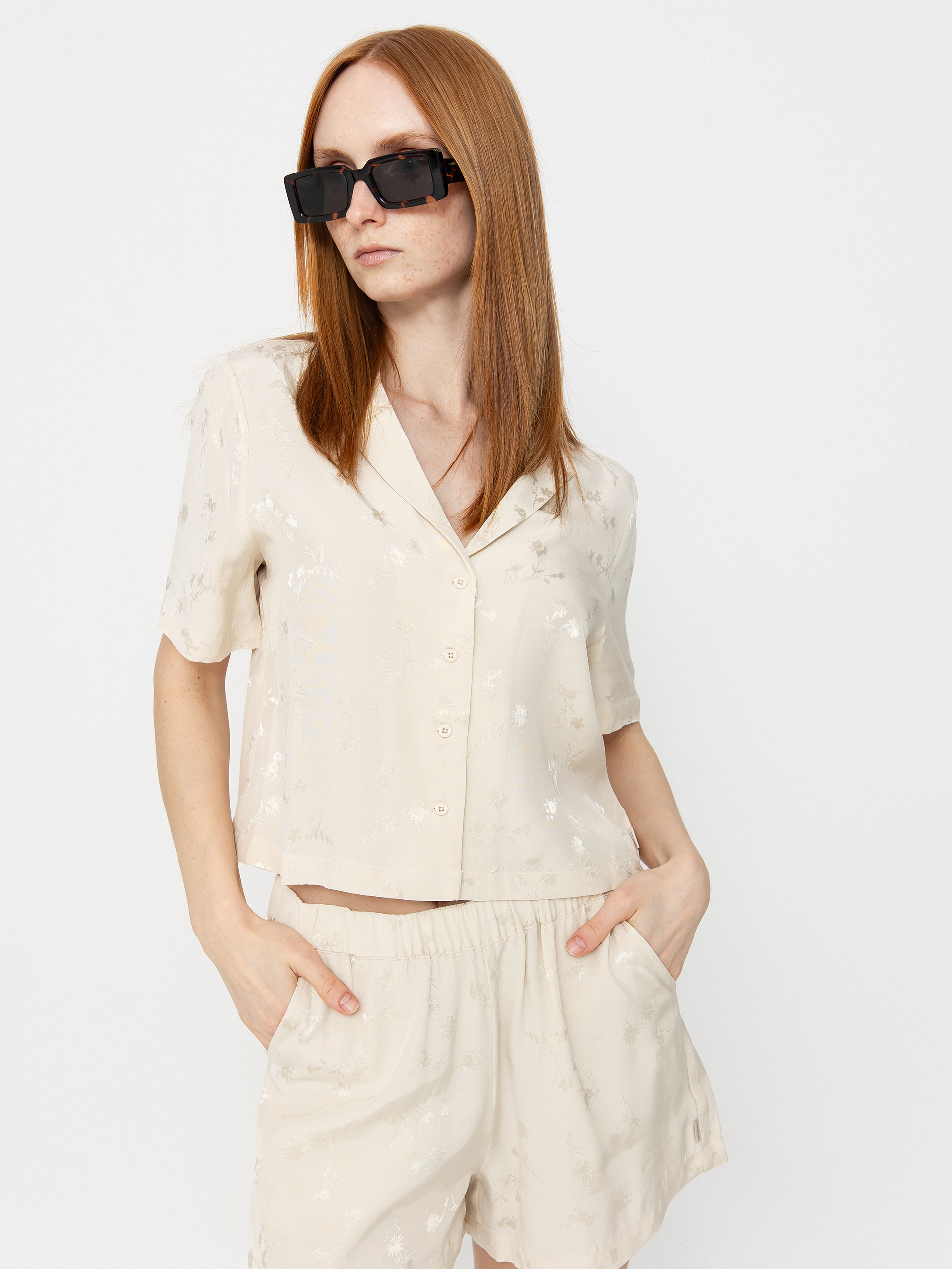 Сорочка Brixton Silky Jacquard Button Down Wmn (whitecap floral jacquard)