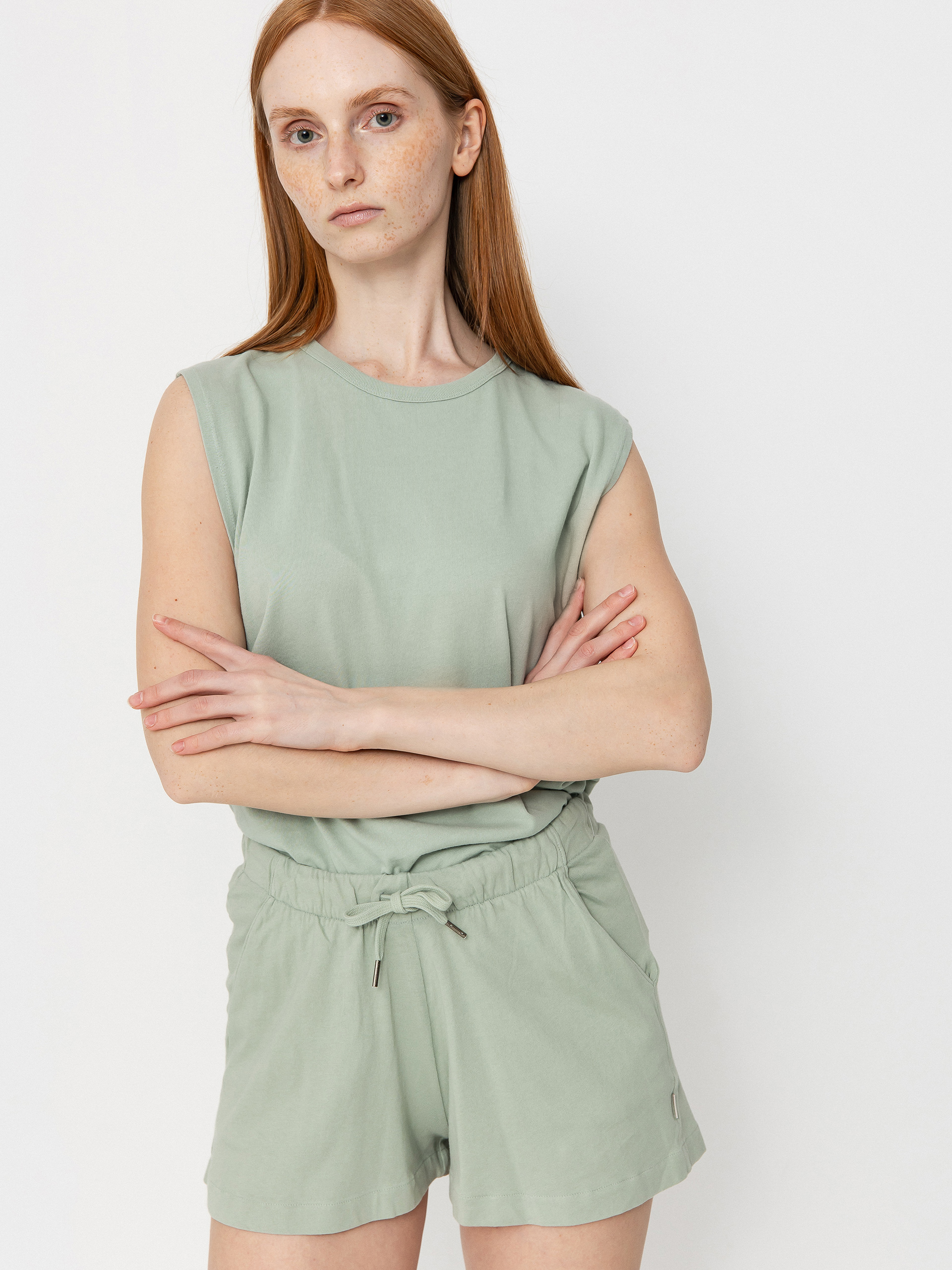 Футболка Brixton Koszulka Carefree Organic Gd Muscle Tan Wmn (sage green)