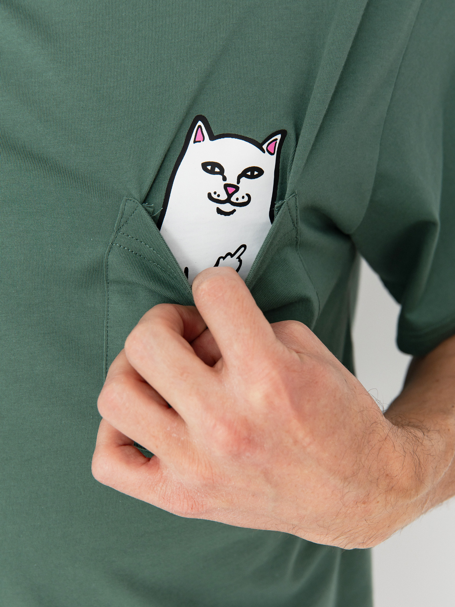 Футболка RipNDip Lord Nermal Pocket (dark olive)