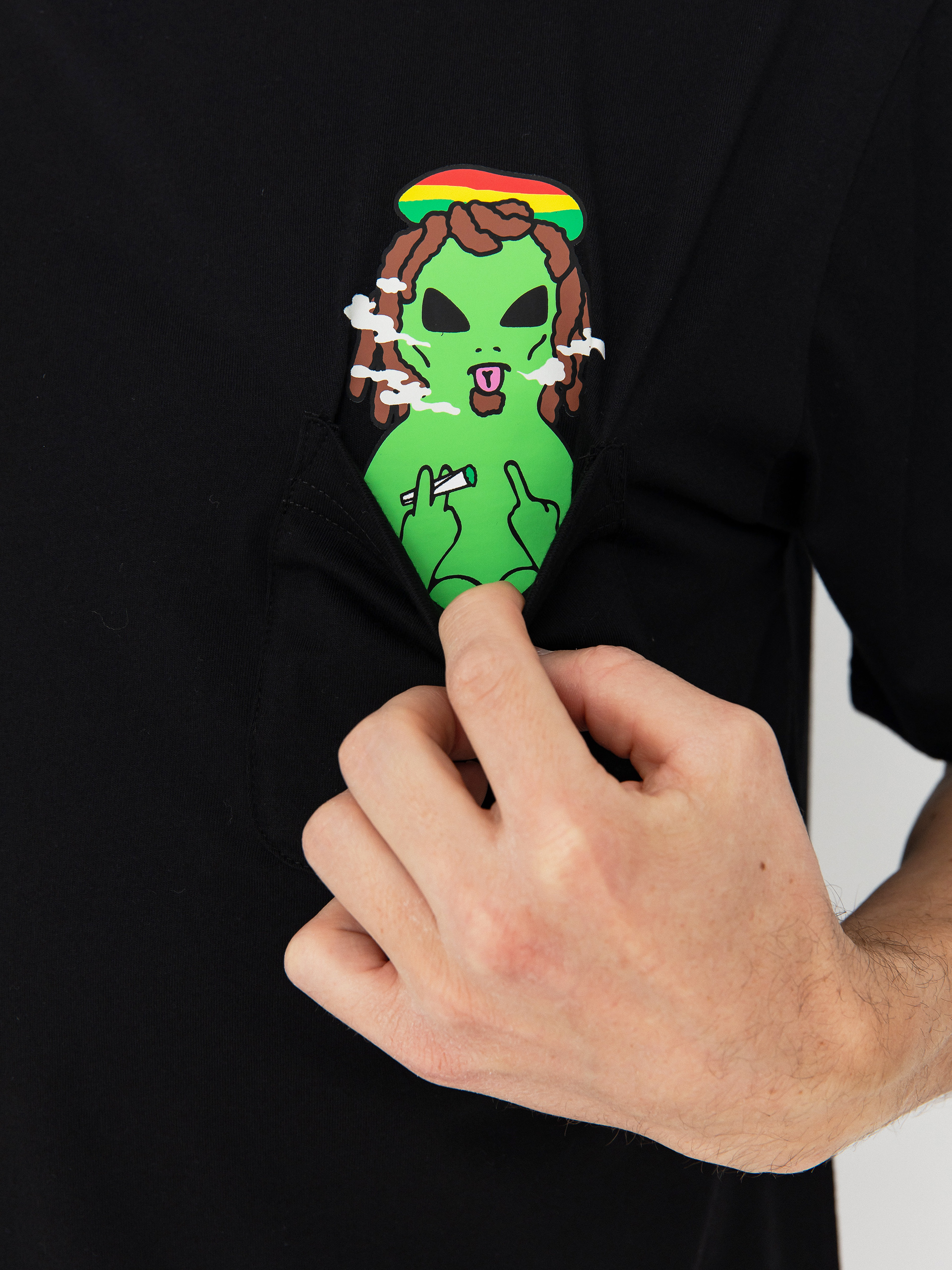 Футболка RipNDip Smoking Rasta Alien Pocket (black)