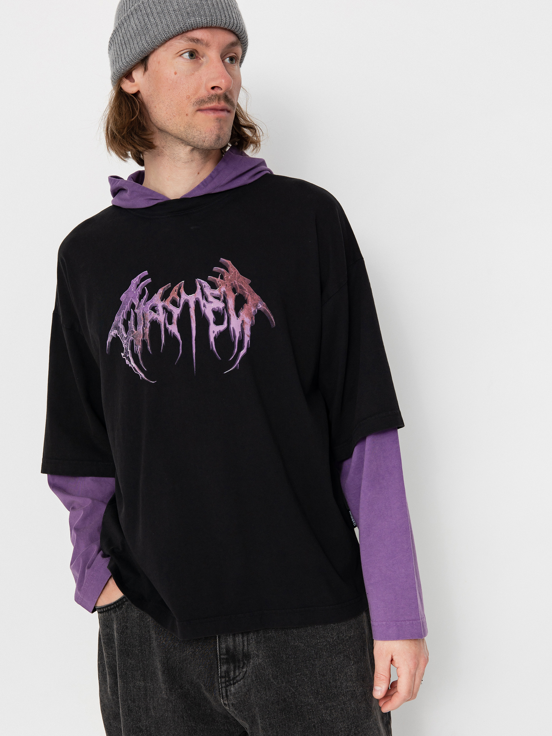 Худі Wasted Paris Slug Age HD (faded black/imperial purple)