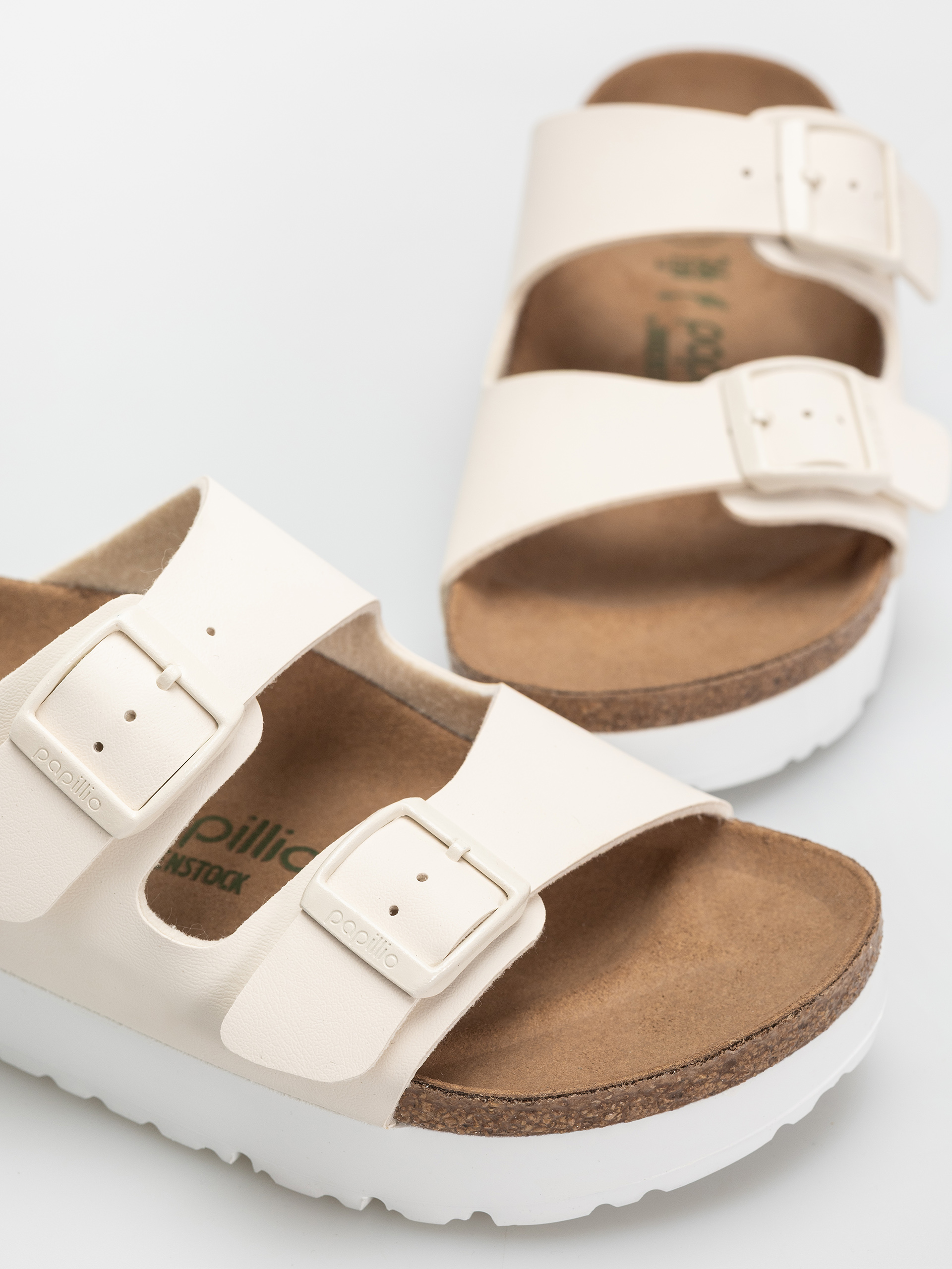 Шльопанці Birkenstock Arizona Flex Platform Vegan Narrow Wmn (eggshell)