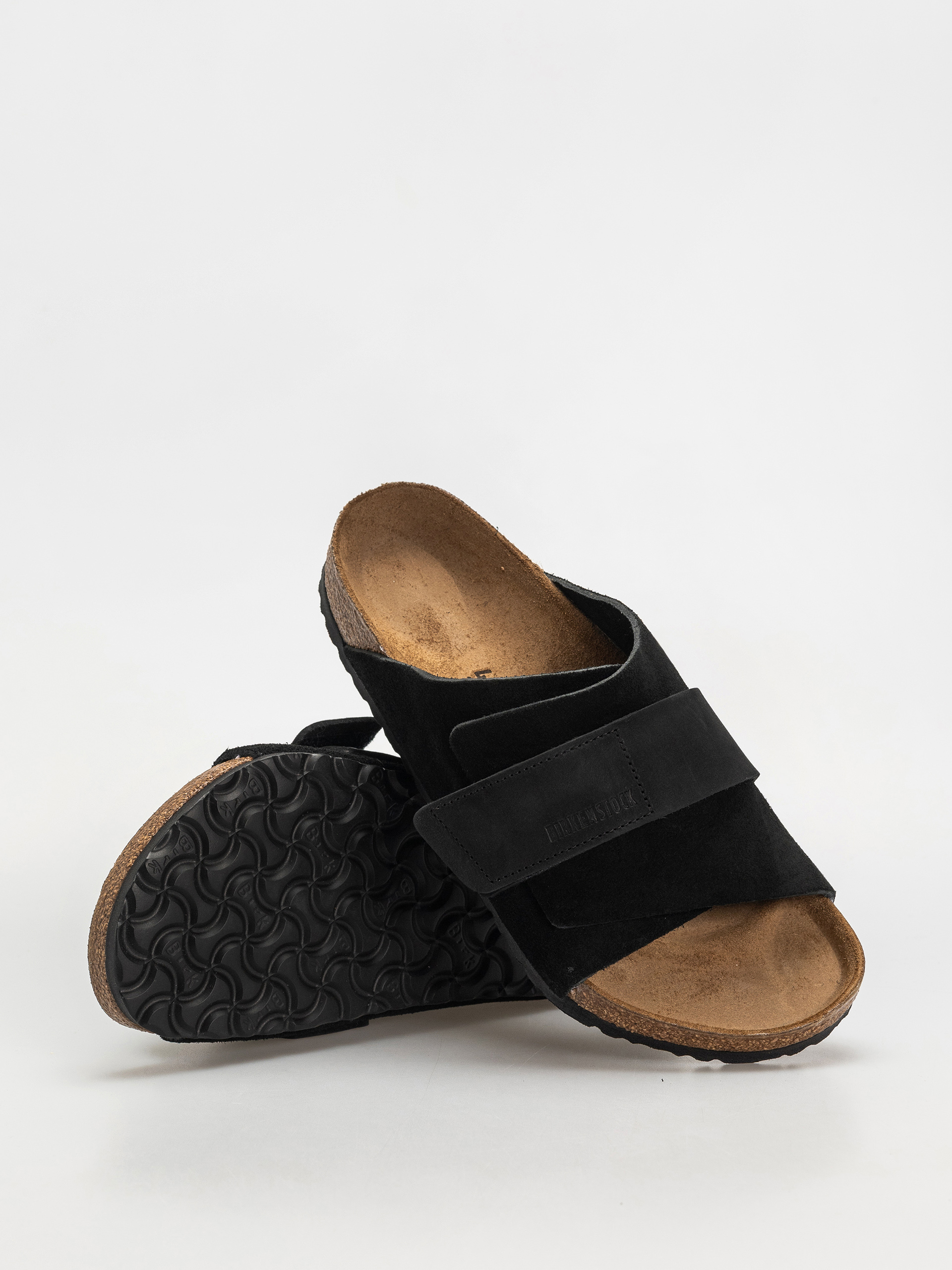 Шльопанці Birkenstock Kyoto Nubuck Suede Leather Regular - чорний