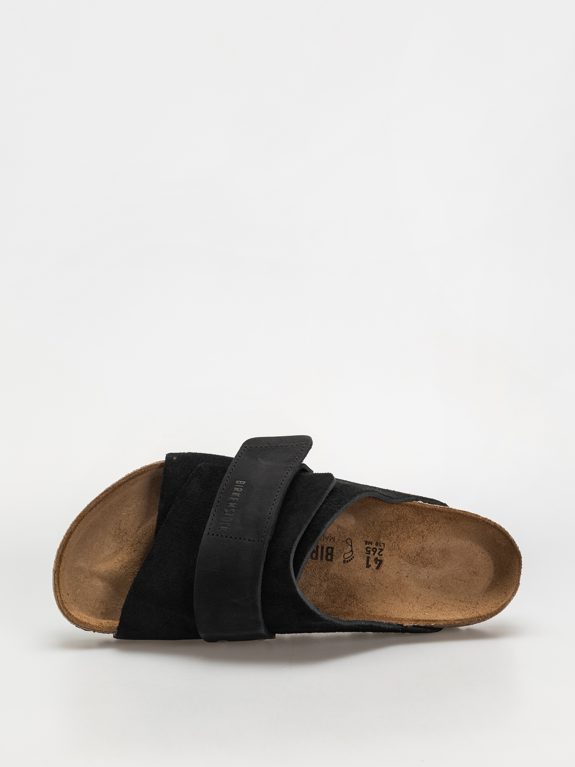 Шльопанці Birkenstock Kyoto Nubuck Suede Leather Regular - чорний