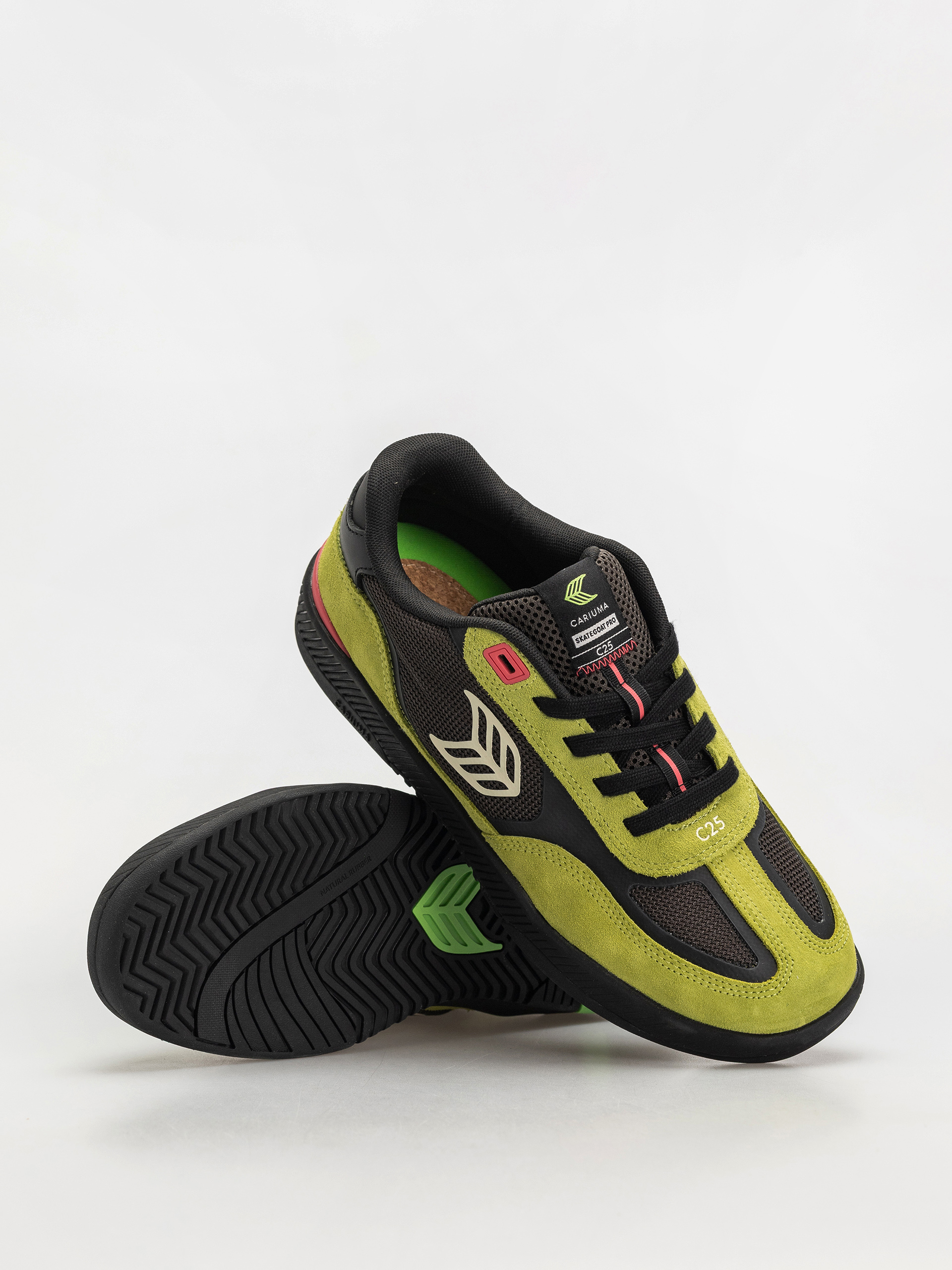 Взуття Cariuma Skategoat C25 Pro (lime green suede black mesh ivory logo pink)