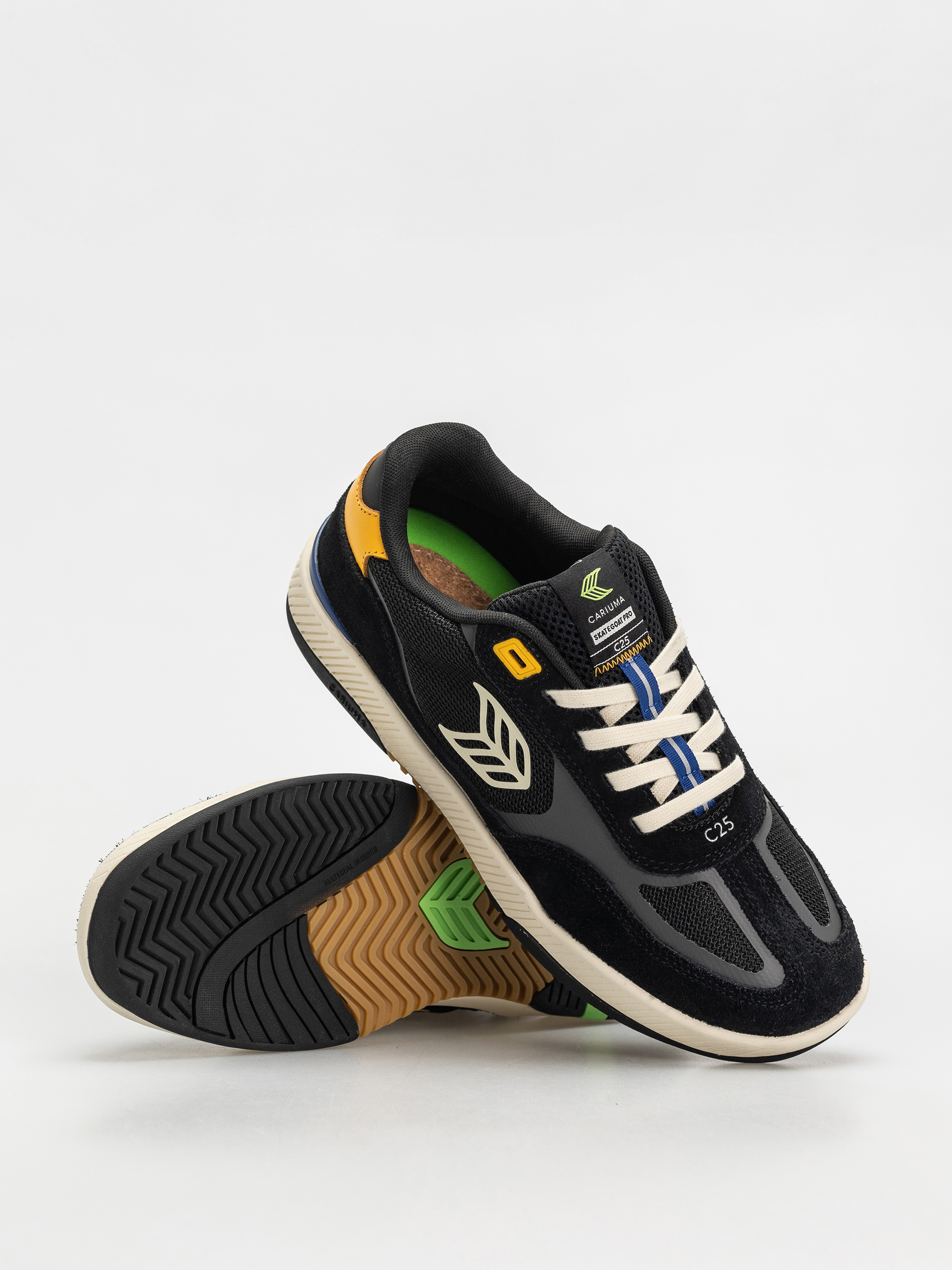 Взуття Cariuma Skategoat C25 Pro (black suede and mesh ivory logo yellow)