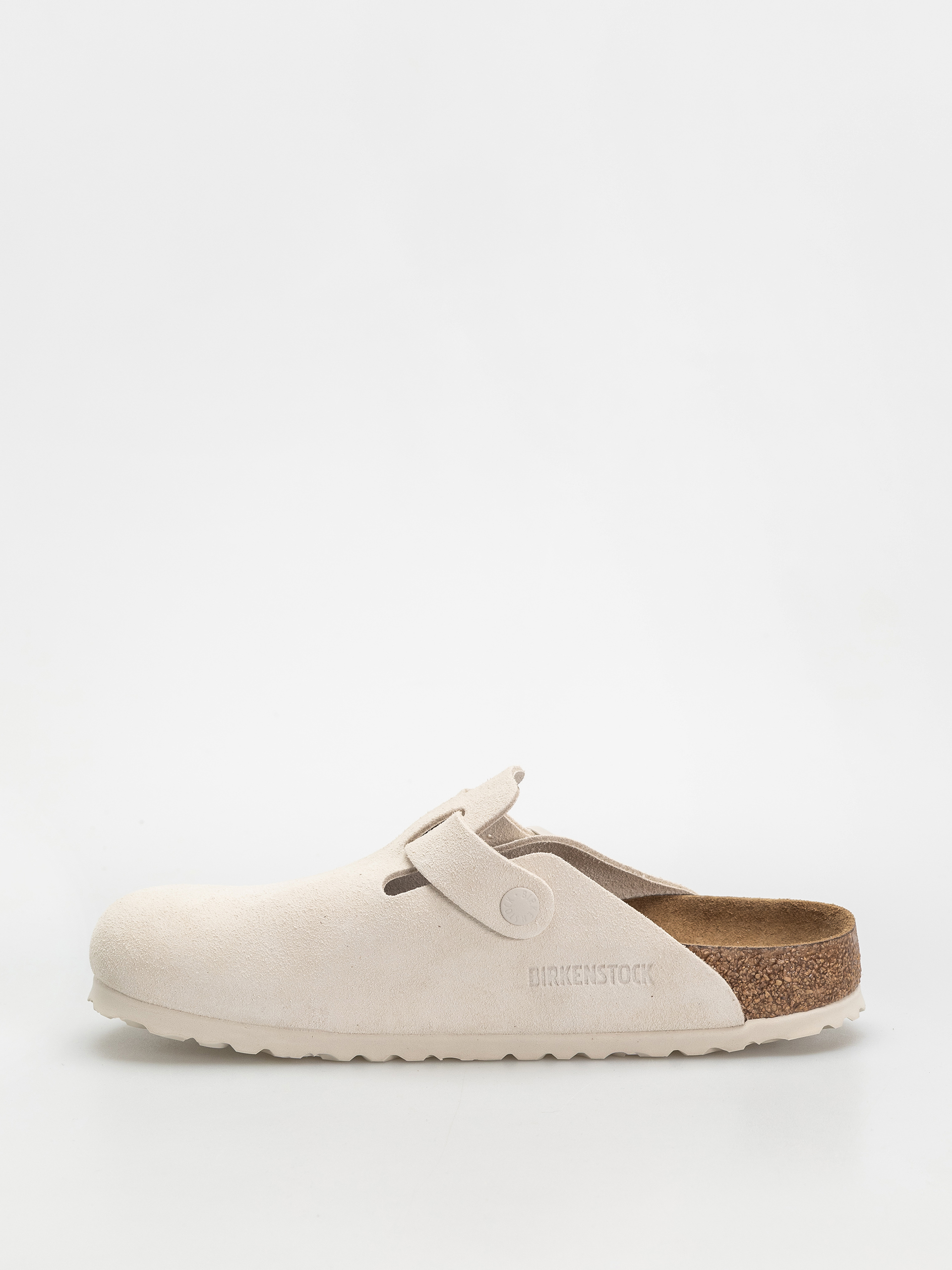 Шльопанці Birkenstock Boston Suede Leather Narrow Wmn (antique white)
