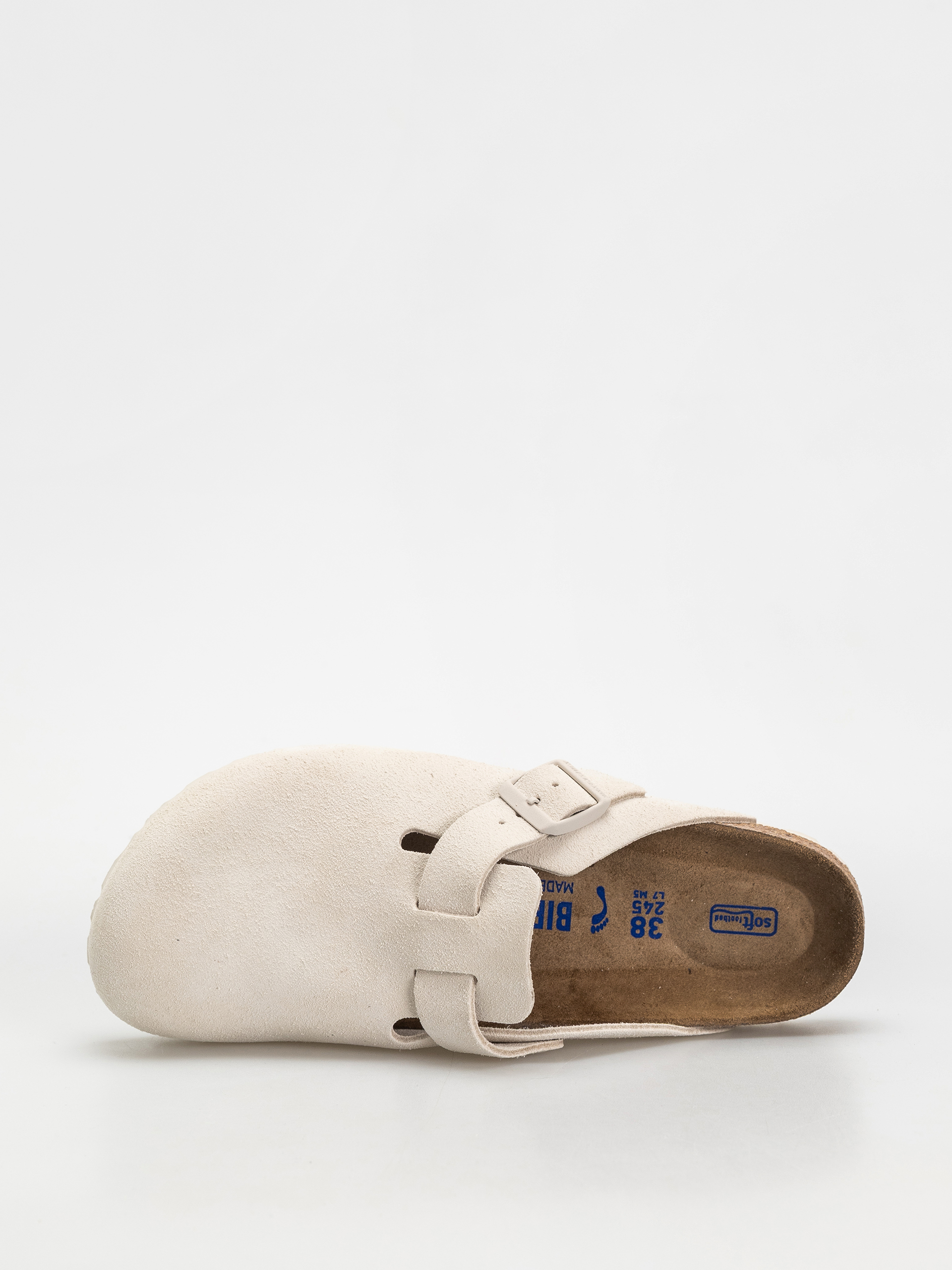 Шльопанці Birkenstock Boston Suede Leather Narrow Wmn (antique white)
