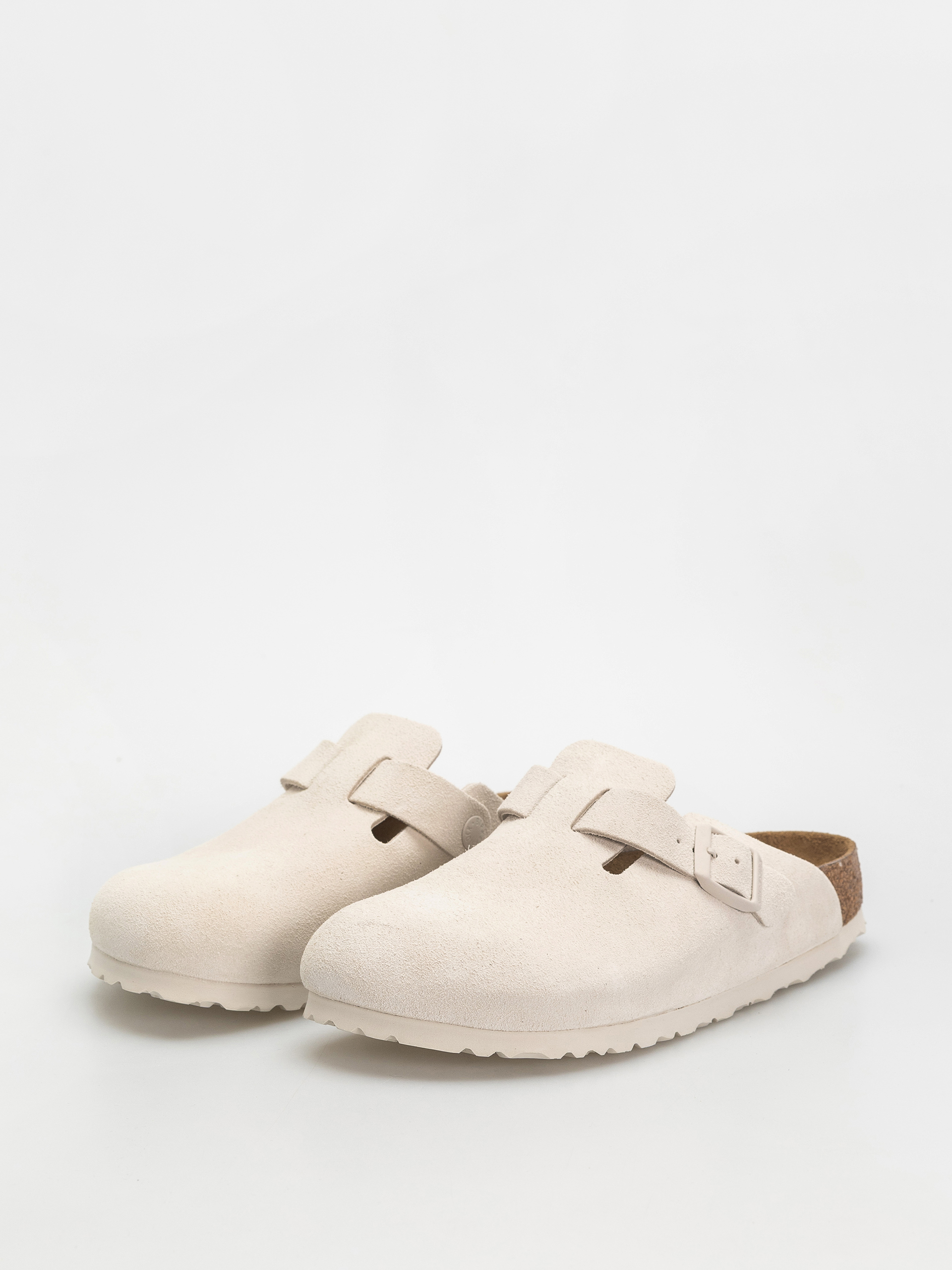 Шльопанці Birkenstock Boston Suede Leather Narrow Wmn (antique white)
