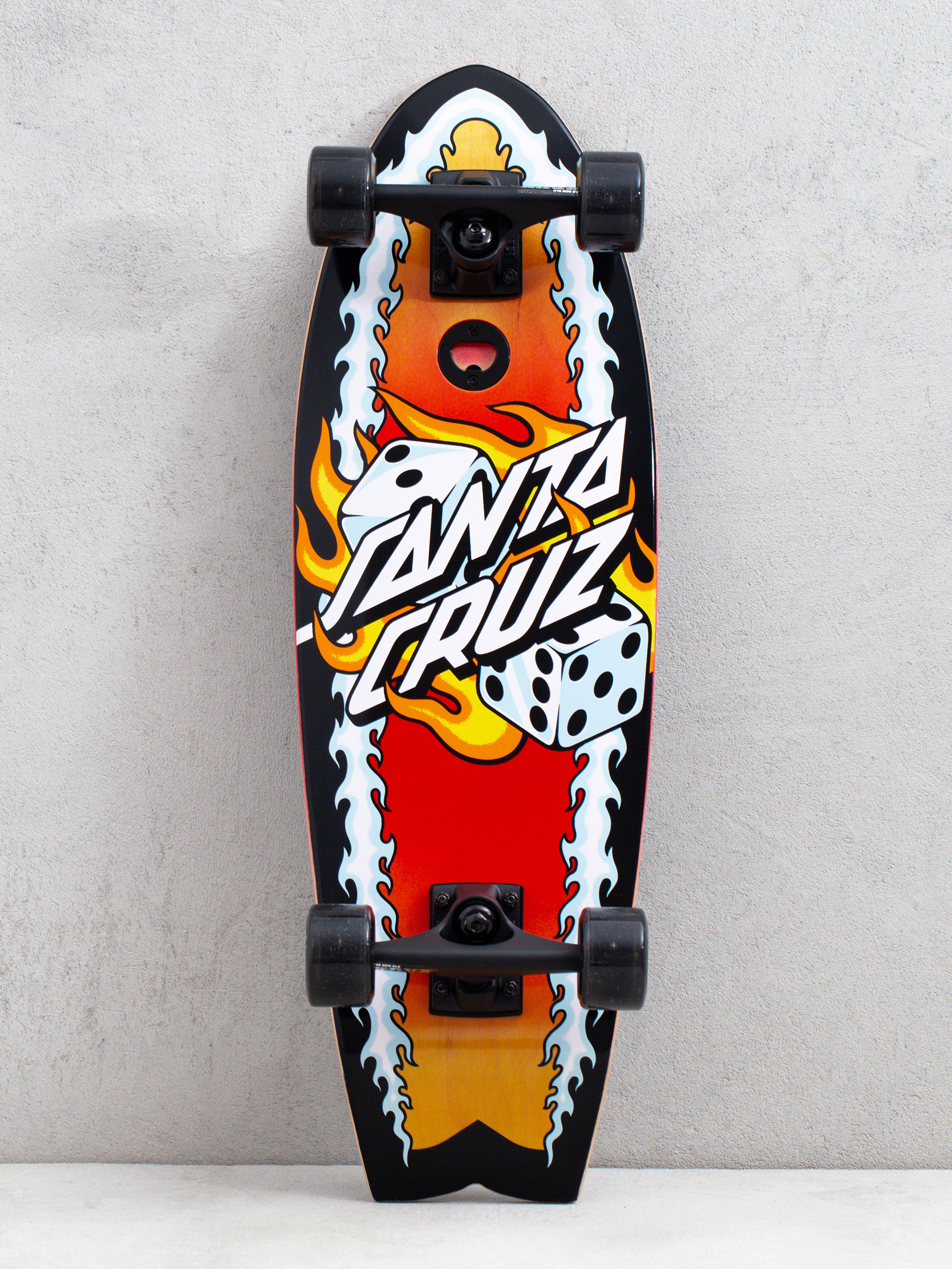 Скейтборд круізер Santa Cruz Flaming Dice Dot (black/red/white)