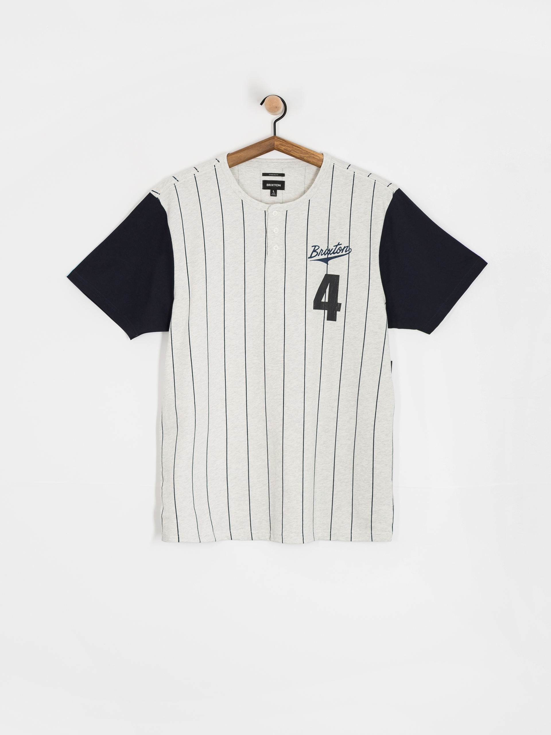 Футболка Brixton The League Baseball (heather grey ash/washed navy)