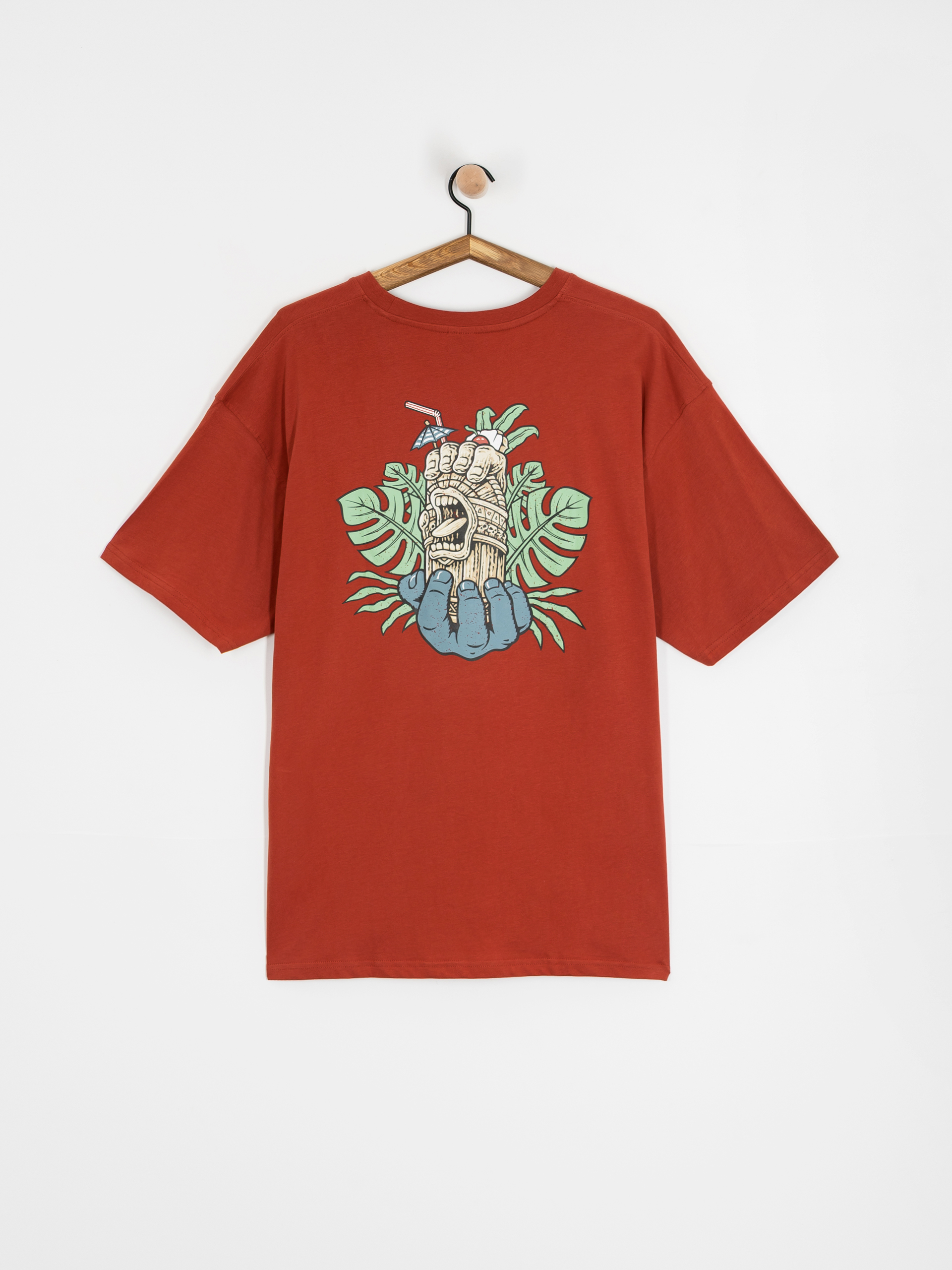 Футболка Santa Cruz Tiki Hand Strip (dark rust)