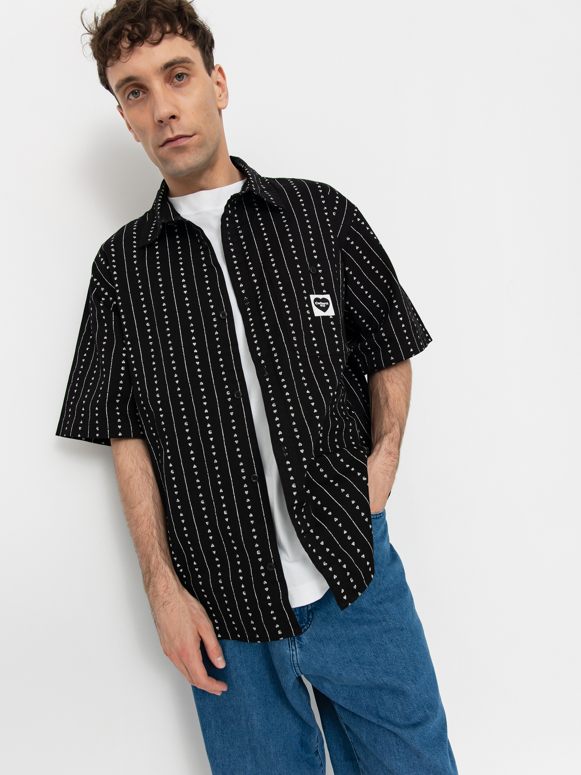 u0421u043eu0440u043eu0447u043au0430 Carhartt WIP Drewe (heart c pinstripe/black/natural)