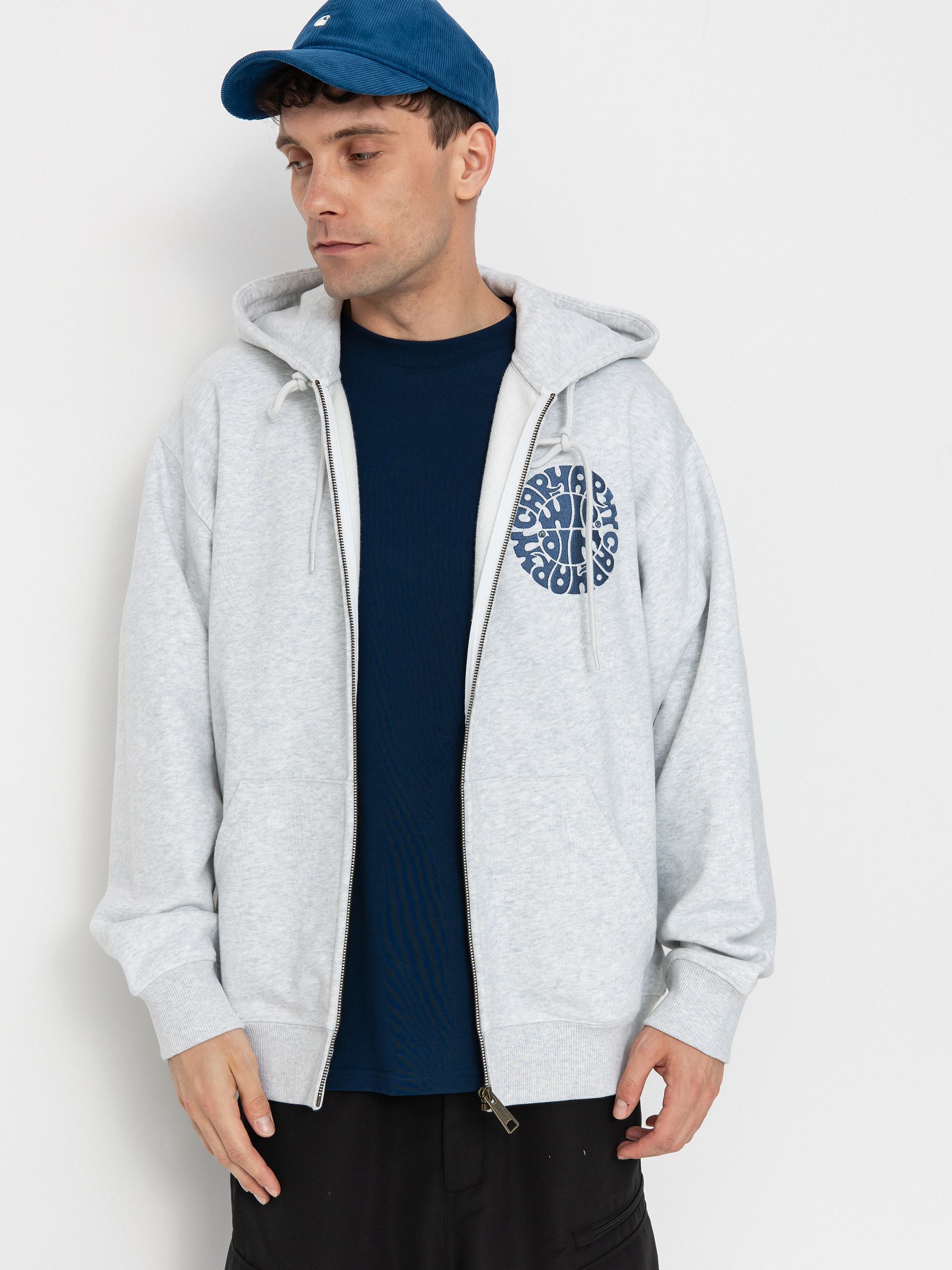 Худі Carhartt WIP Jazzy ZHD (ash heather/blue iris)