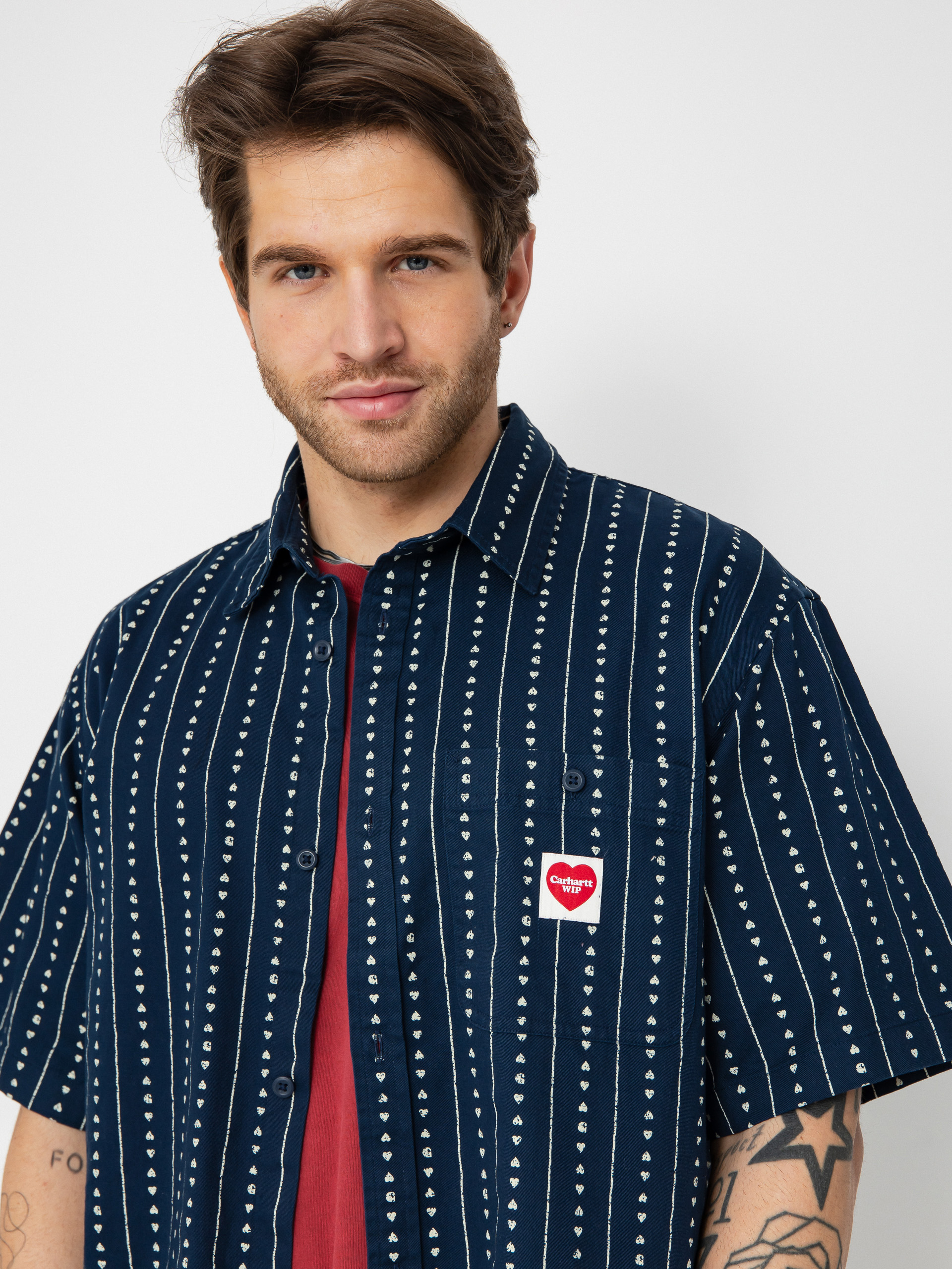 Сорочка Carhartt WIP Drewe (heart c pinstripe/ink/natural)