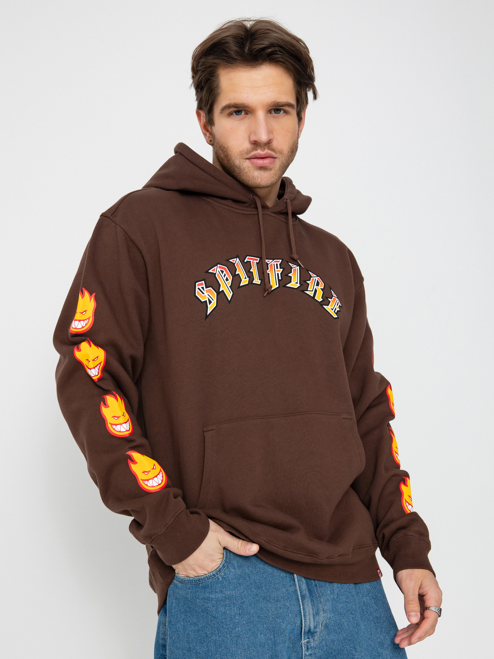 Худі Spitfire Old E Bighead Fill Sleeve HD (brown/gold red/white & black prints)
