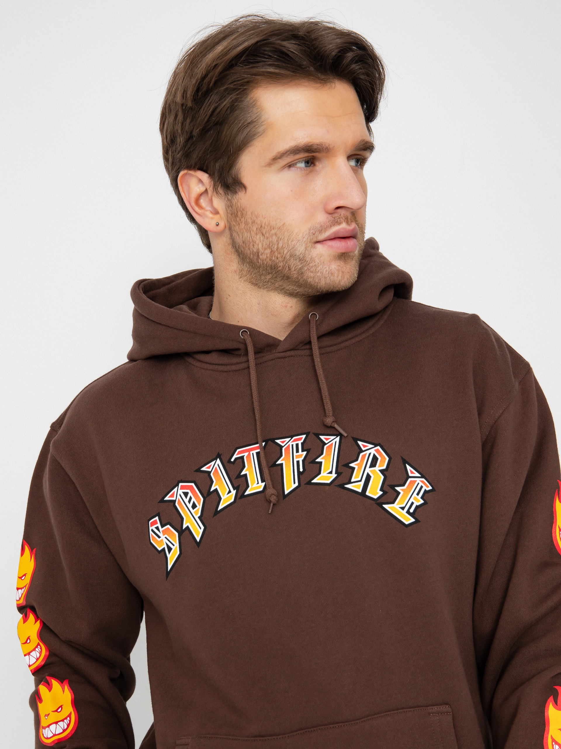 Худі Spitfire Old E Bighead Fill Sleeve HD (brown/gold red/white & black prints)