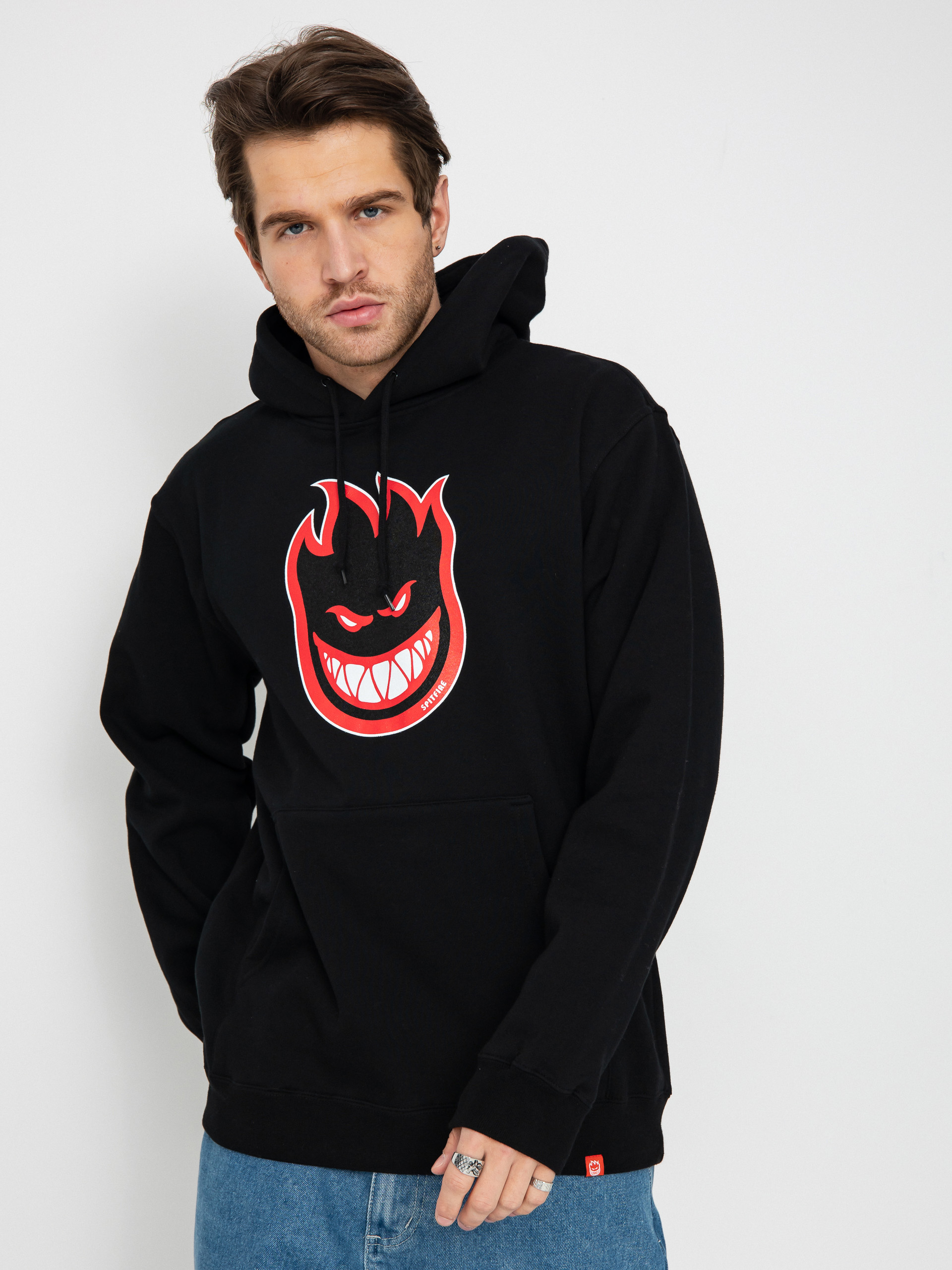 Худі Spitfire Bighead Fill HD (black/black red & white print)