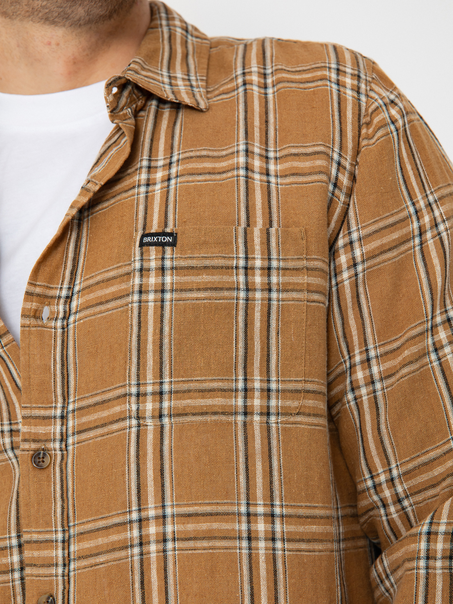 Сорочка Brixton Charter Linen Blend Ls (washed cooper/whitecap plaid)