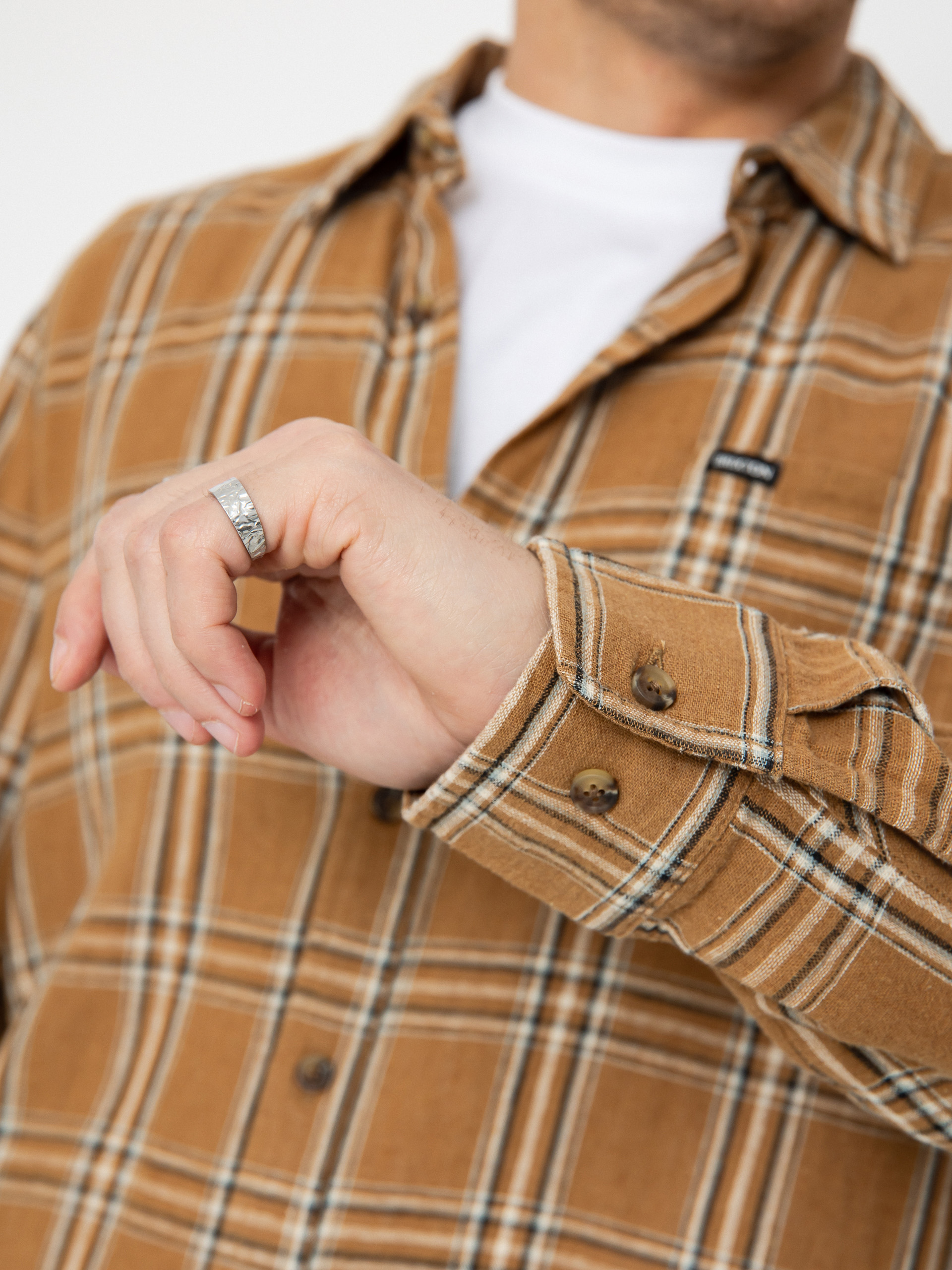 Сорочка Brixton Charter Linen Blend Ls (washed cooper/whitecap plaid)