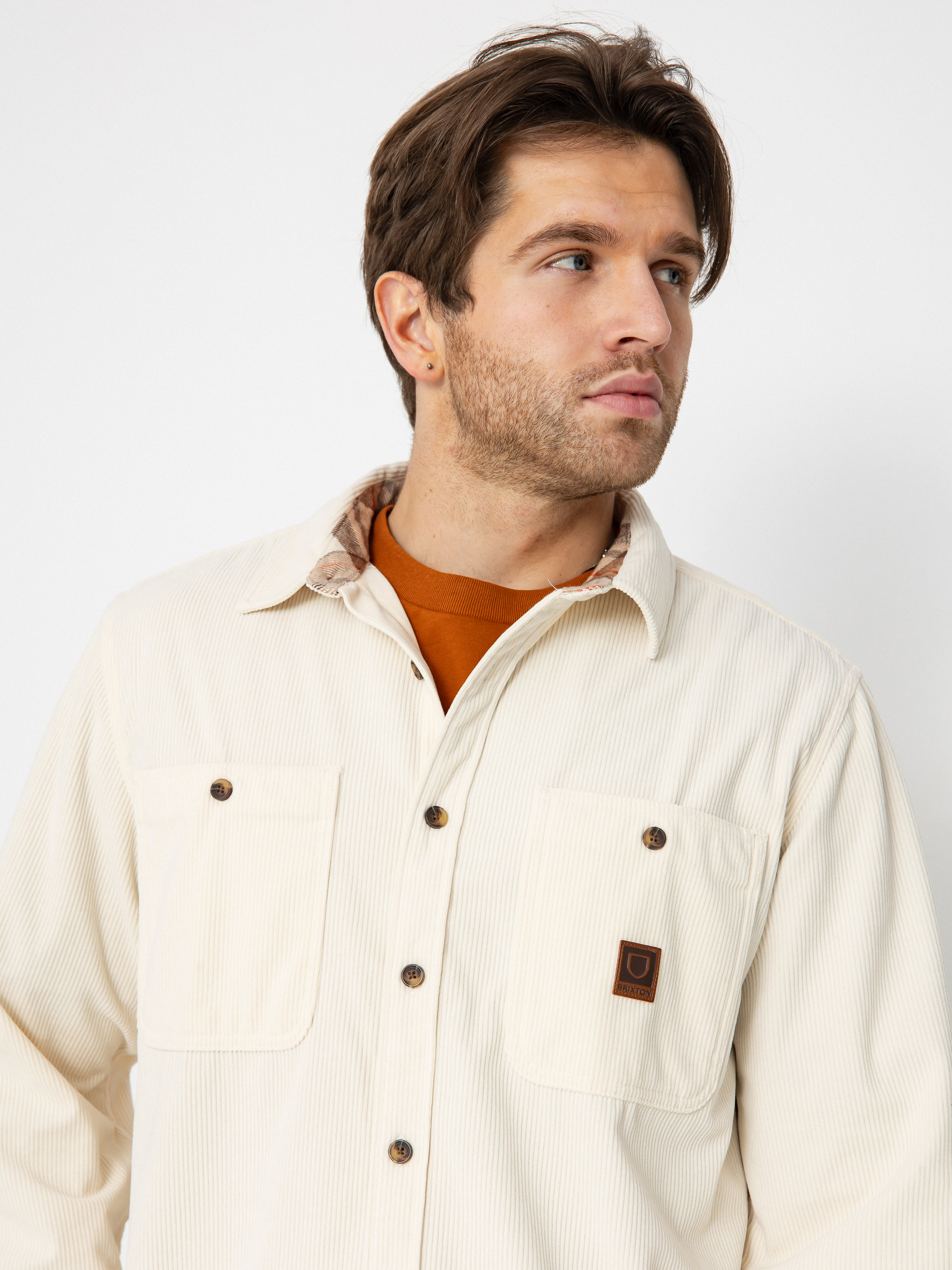 Сорочка Brixton The Field Corduroy Overshirt (whitecap)