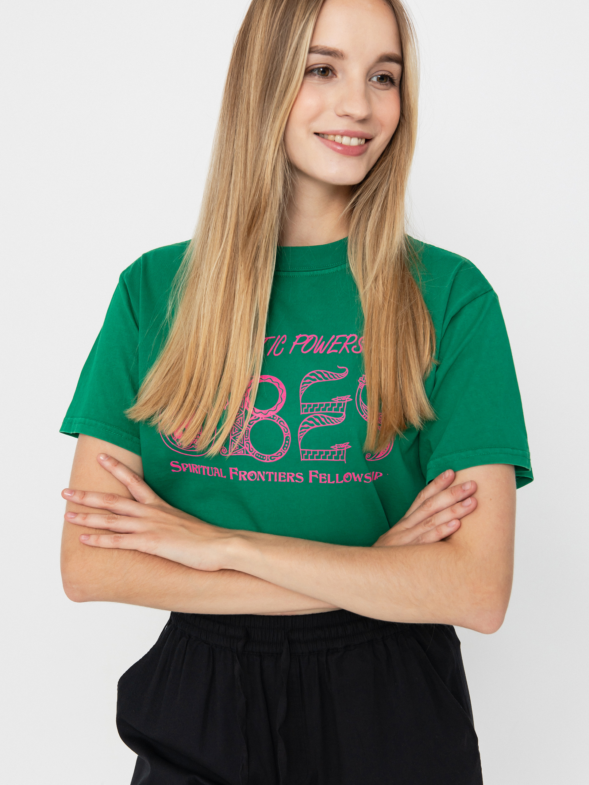 Футболка OBEY Mystic Powers Of Obey Wmn (green tambourine)