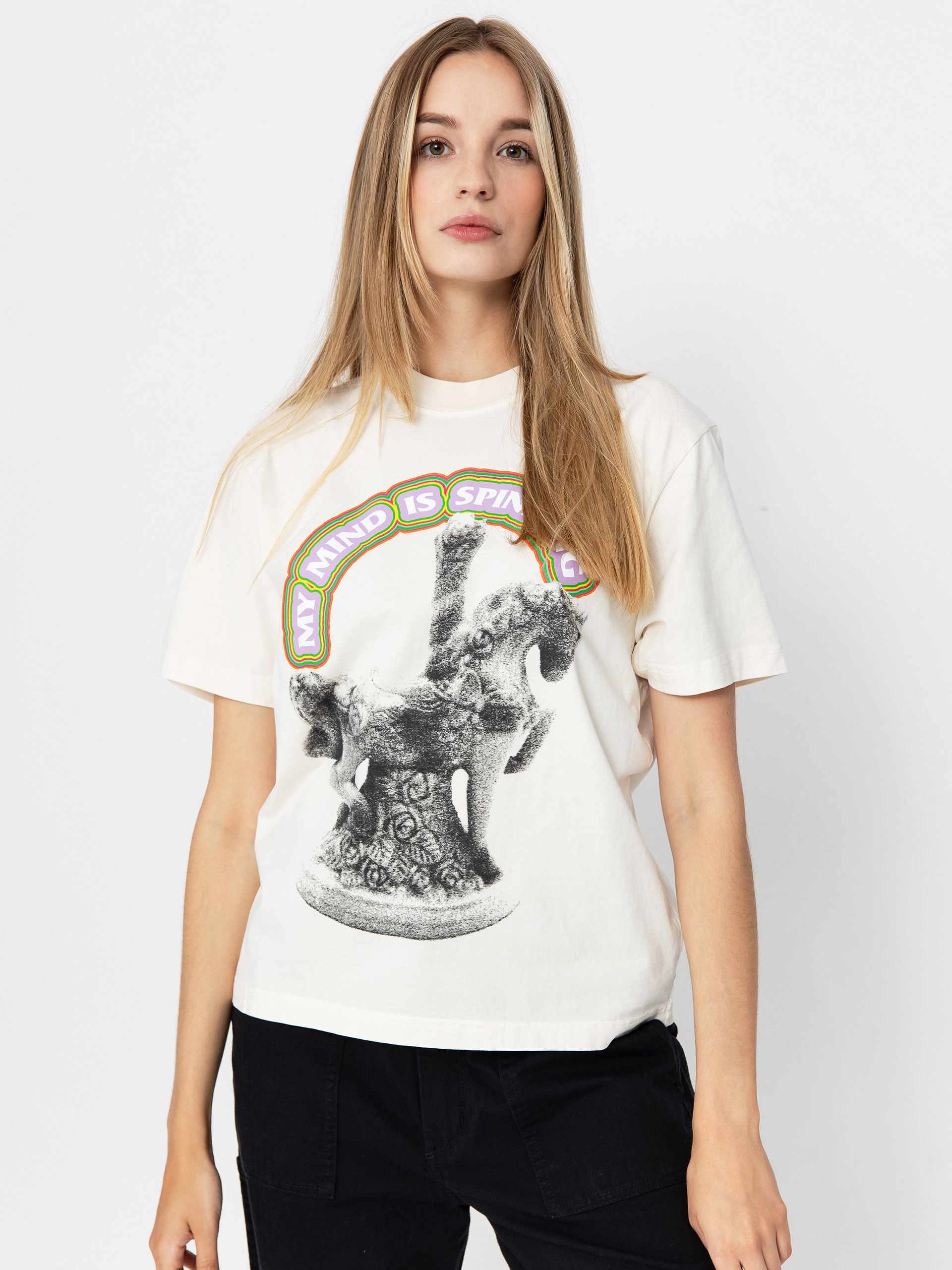 Футболка OBEY Send Me On A Carousel Wmn (pigment unbleached)