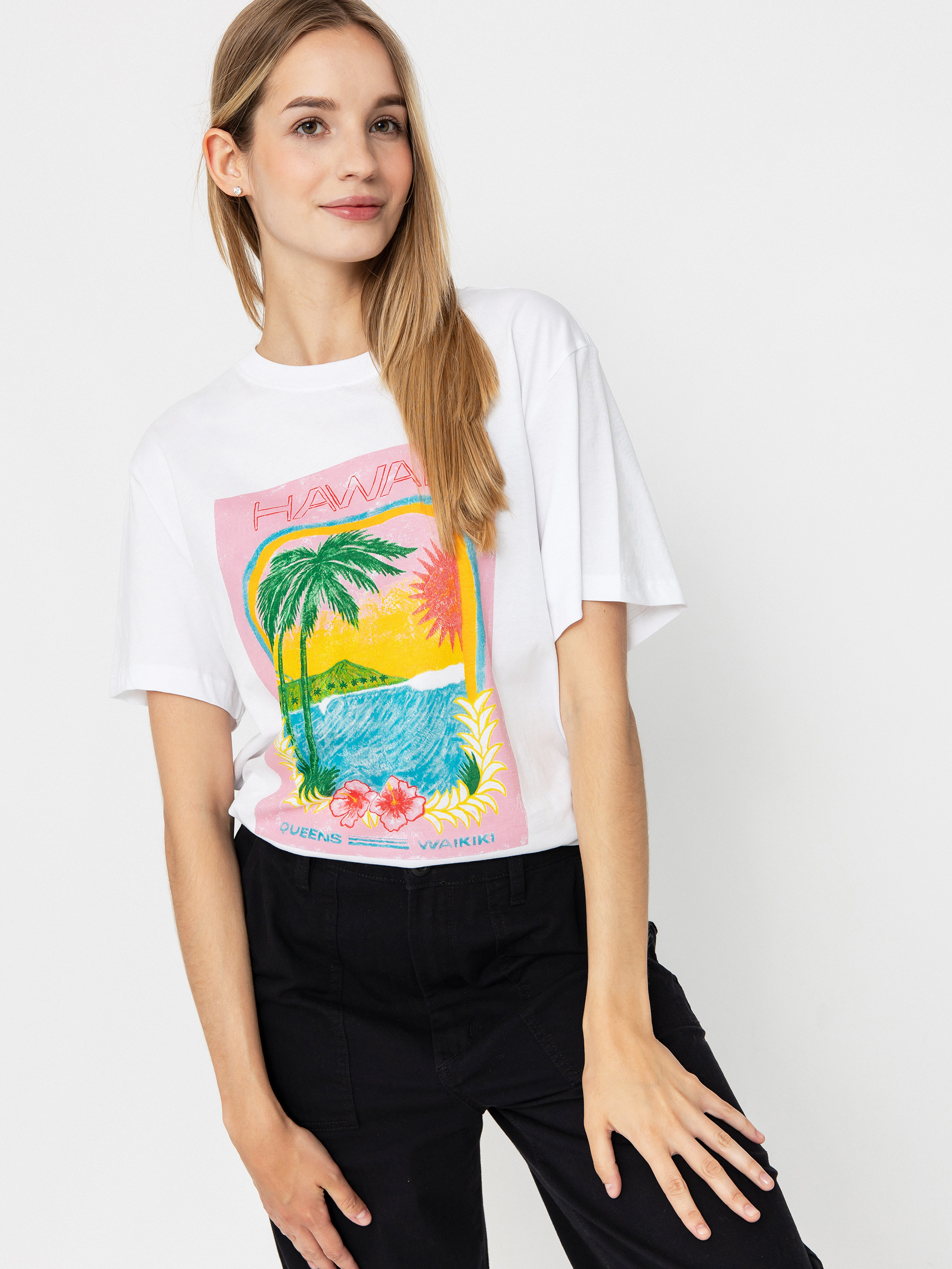 Футболка Roxy Atlas Hangloose Wmn (bright white hawaii)