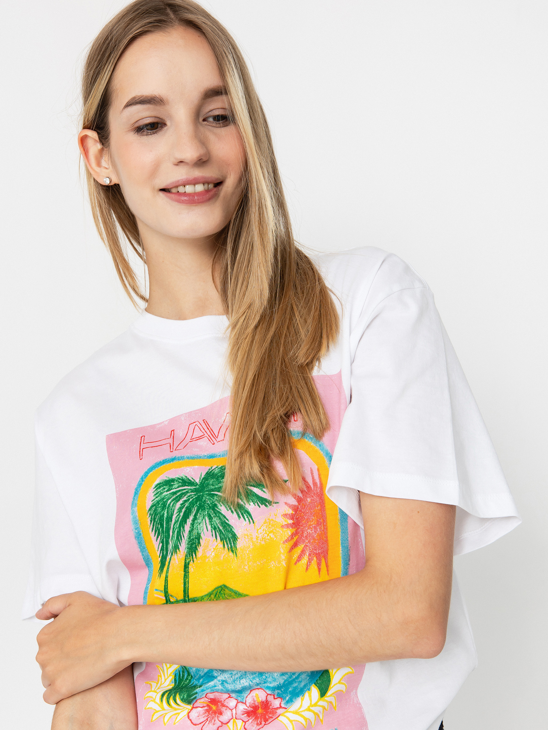 Футболка Roxy Atlas Hangloose Wmn (bright white hawaii)