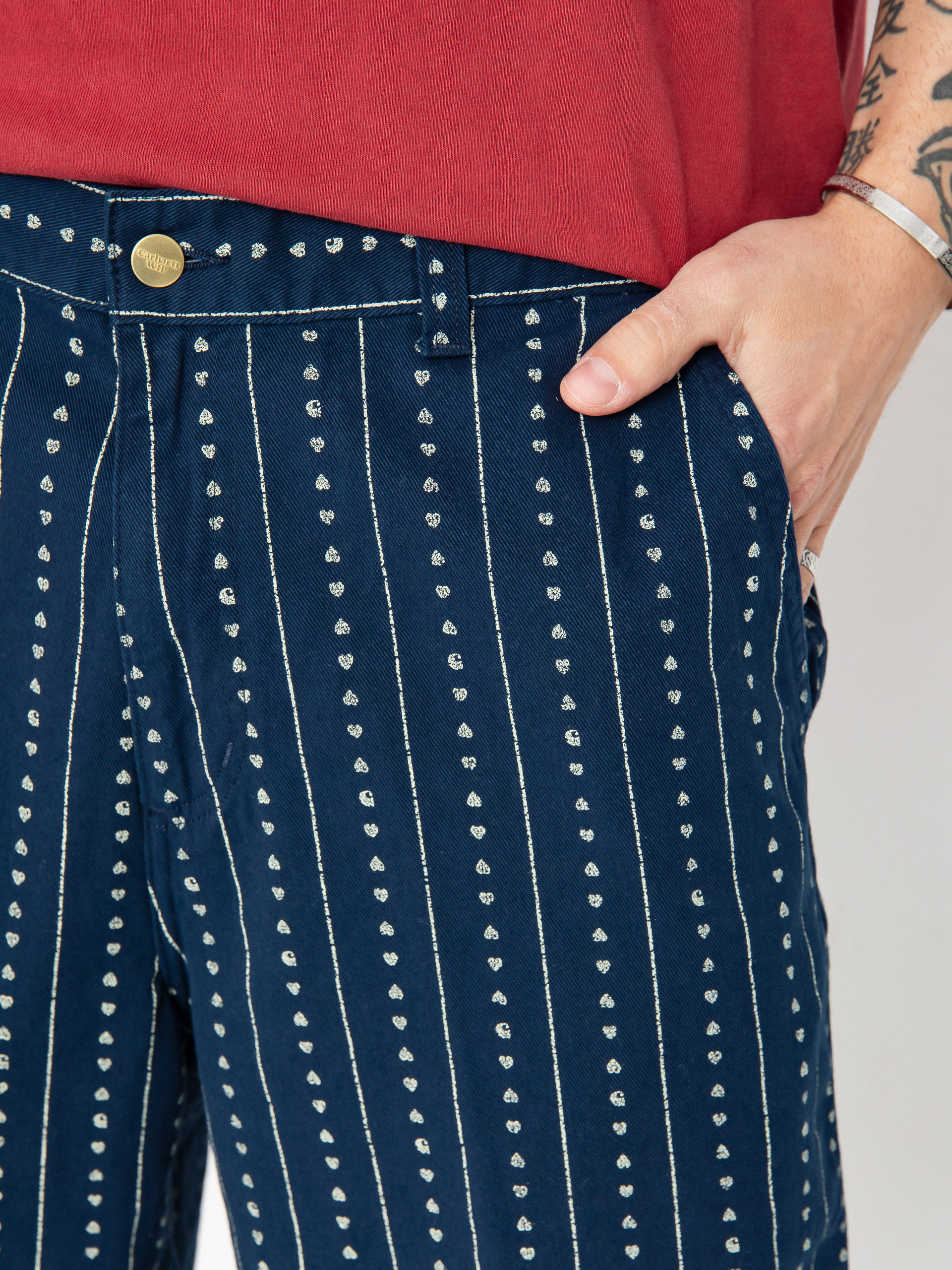 Шорти Carhartt WIP Drewe (heart c pinstripe/ink/natural)