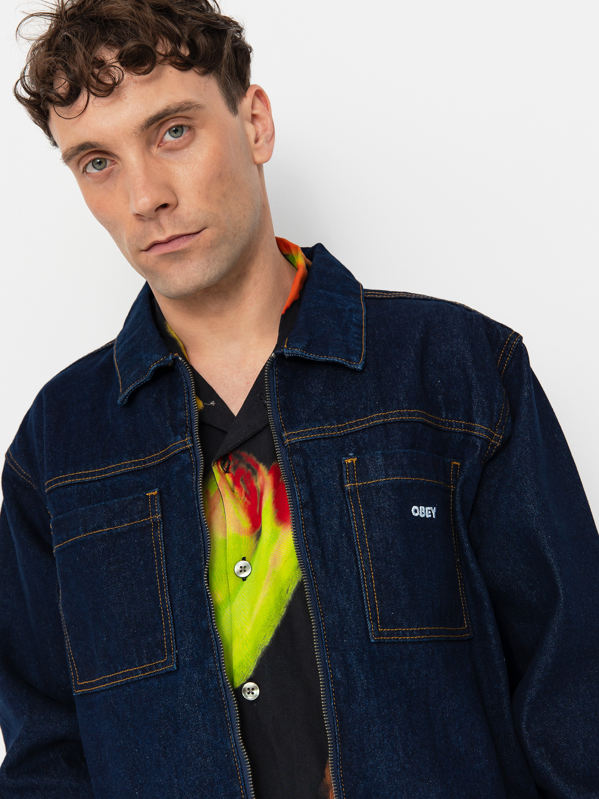 Куртка OBEY Icon Hardwork (rinse indigo)