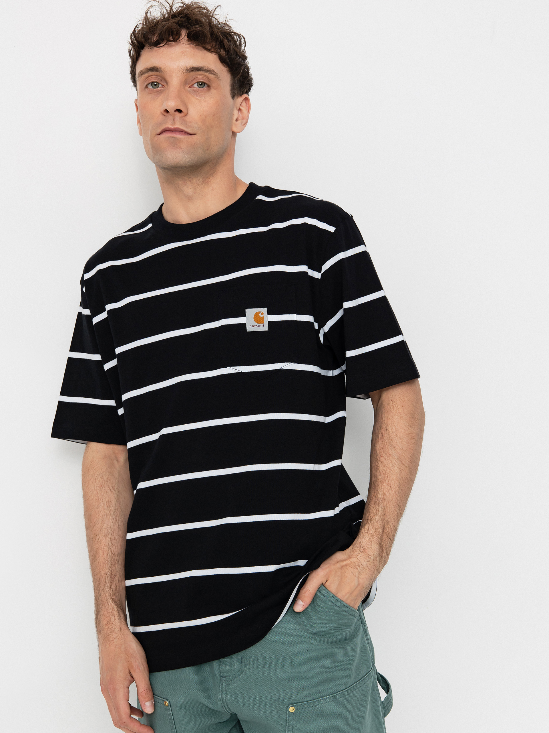 Футболка Carhartt WIP Aiken Pocket (aiken stripe/black)