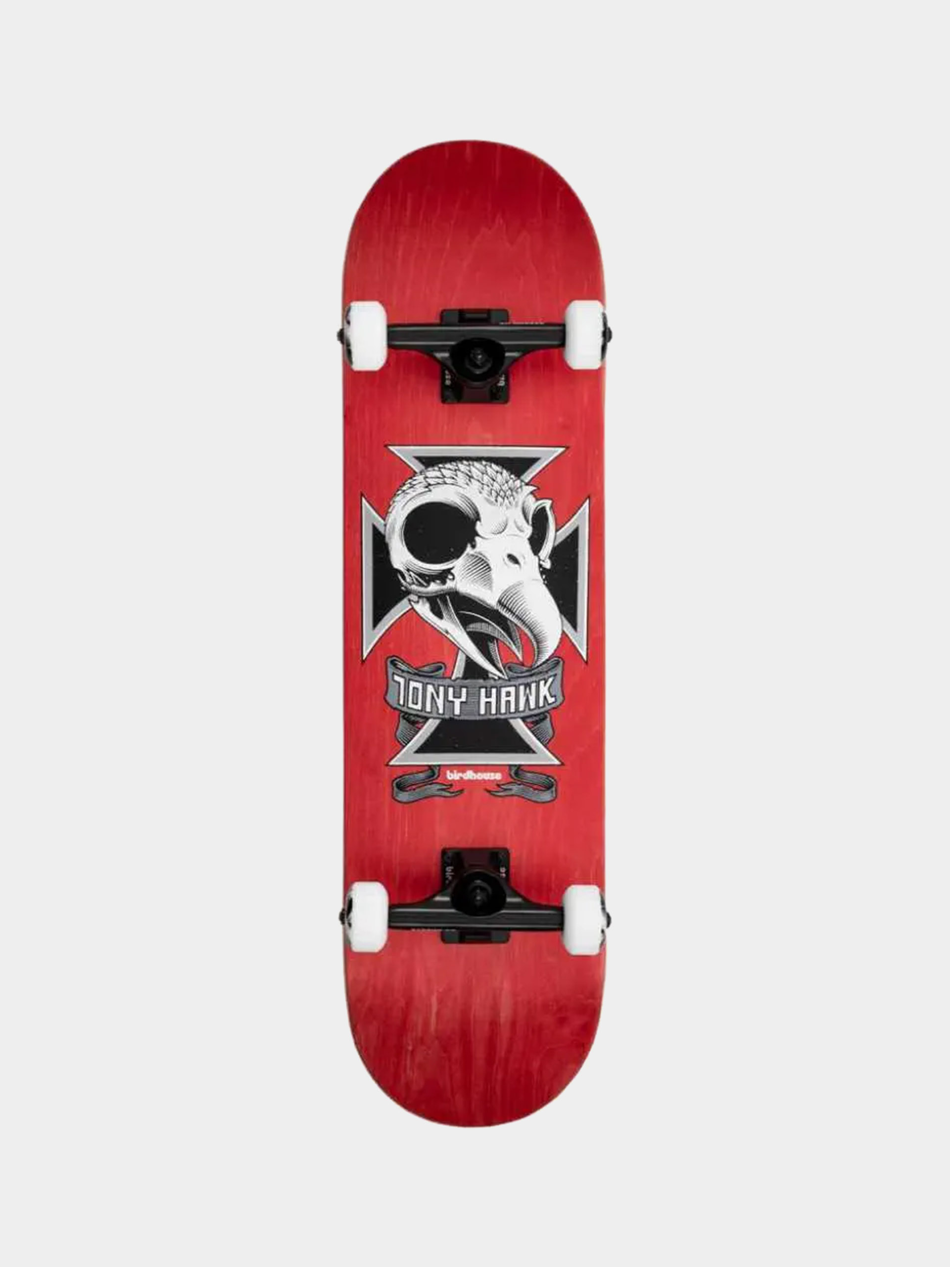 Скейтборд Birdhouse Hawk Skull 2 (red)