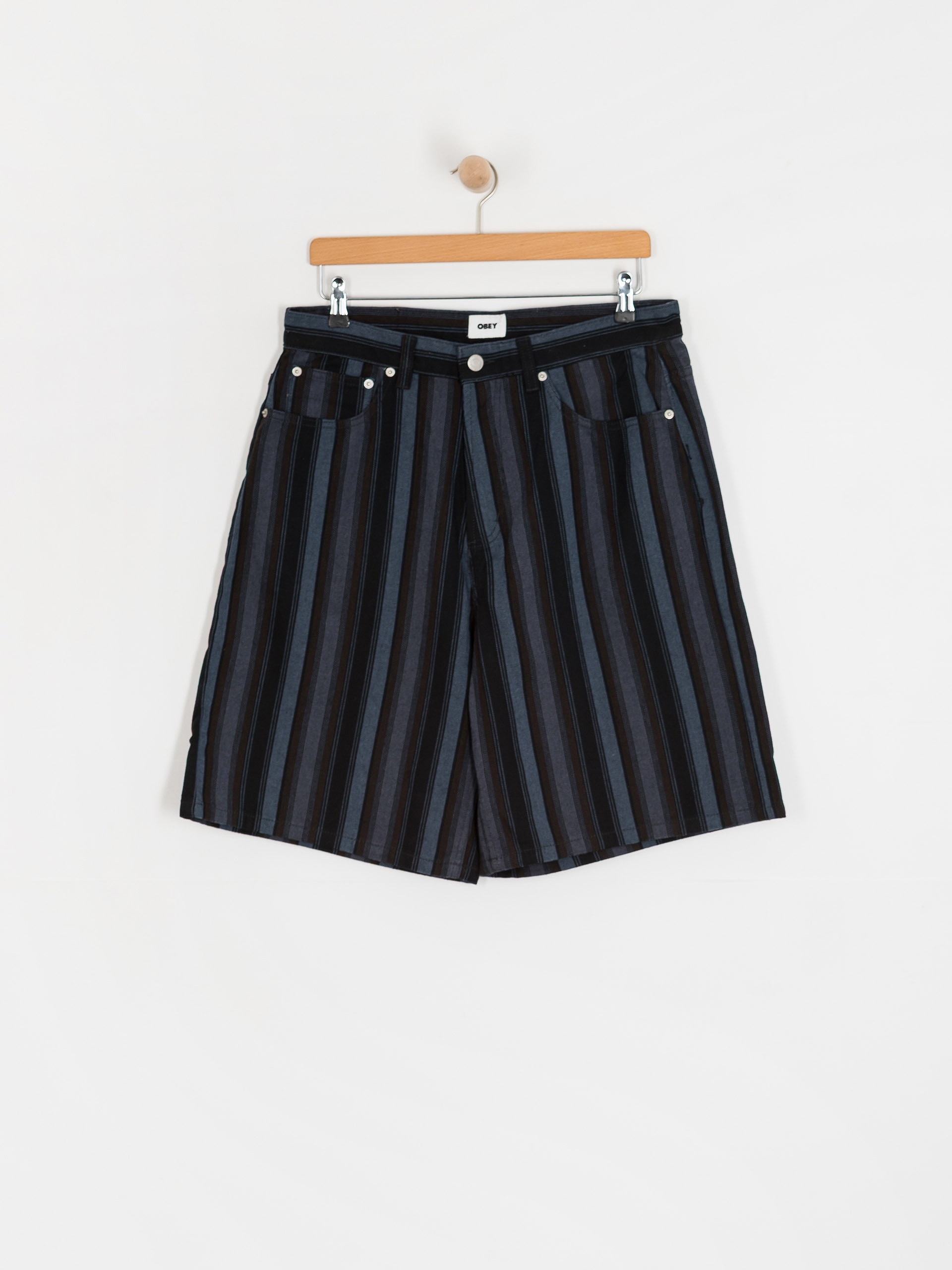 Шорти OBEY Baja Stripe Baggy Denim (black multi)